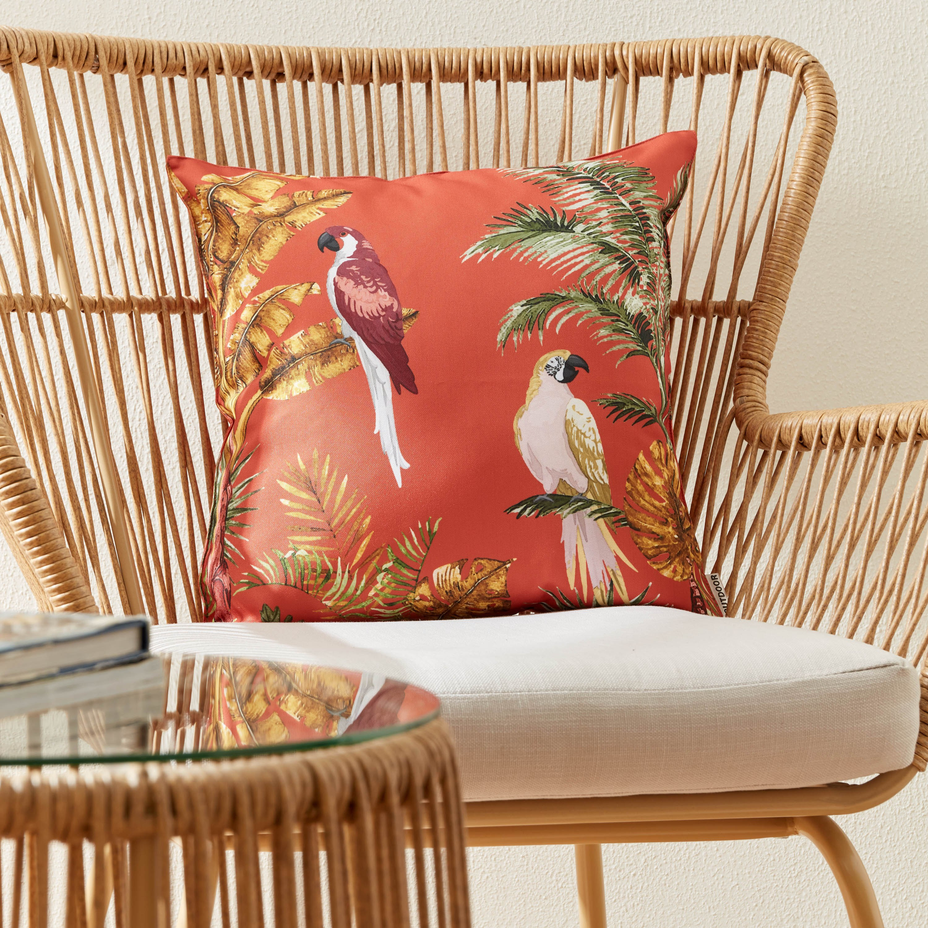 غطاء وسادة خارجي بطبعات ببغاء - 45x45 سم-hbxhomeware-cushionsandcovers-cushioncovers-image-1