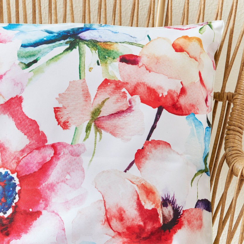 Poppy Print Outdoor Cushion Cover - 45x45 cm-Cushion Covers-image-1