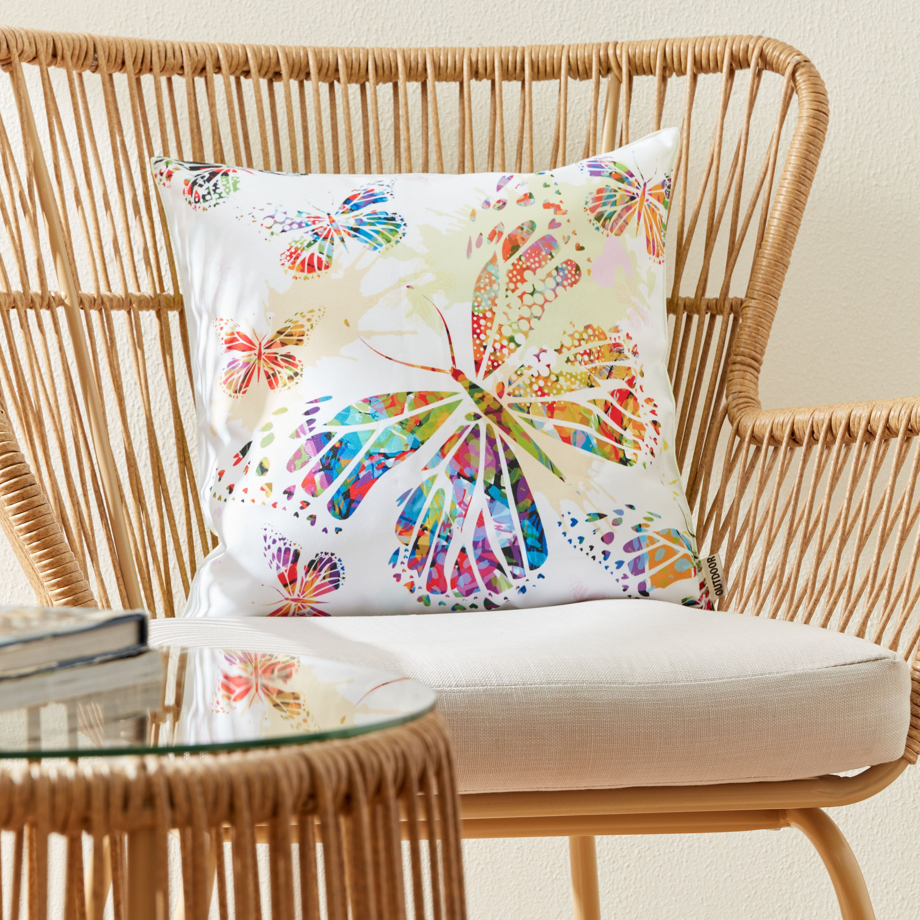 غطاء وسادة خارجي بطبعات فراشة - 45x45 سم-hbxhomeware-cushionsandcovers-cushioncovers-image-1