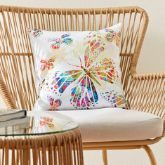 Butterfly Print Outdoor Cushion Cover - 45x45 cm