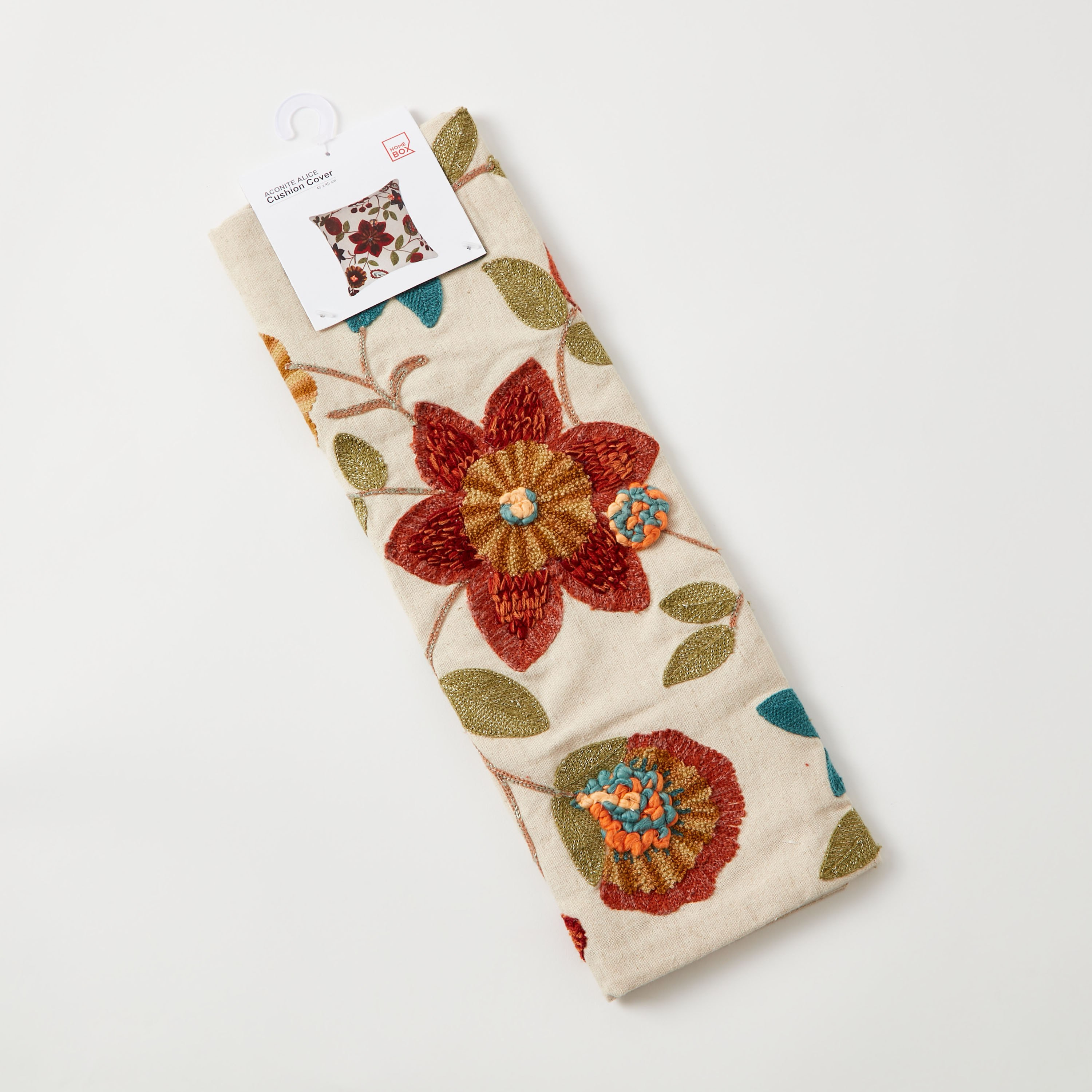 Aconite Alice Embroidered Leaf Cushion Cover - 45x45 cm-hbxhomeware-cushionsandcovers-cushioncovers-image-5
