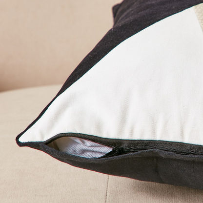 Gemma Beryl Geometric Patch Fabric Cushion Cover - 45x45 cms