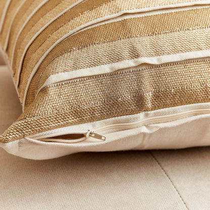 Petra Zari Embroidered Pleated Cushion Cover - 45x45 cms