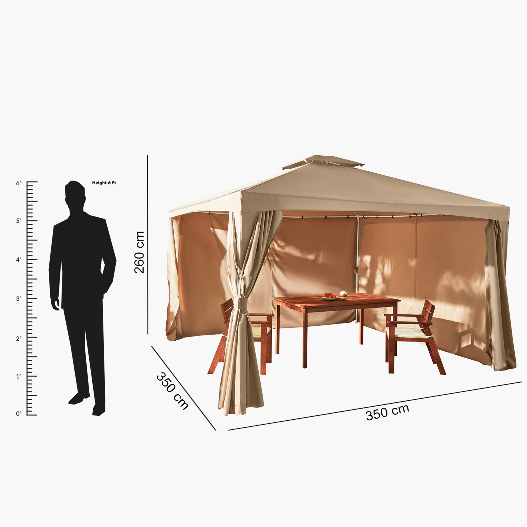 Polva Outdoor Gazebo with Metal Frame - 3.5x3.5 m-hbxfurniture-outdoor-diningsets-image-9