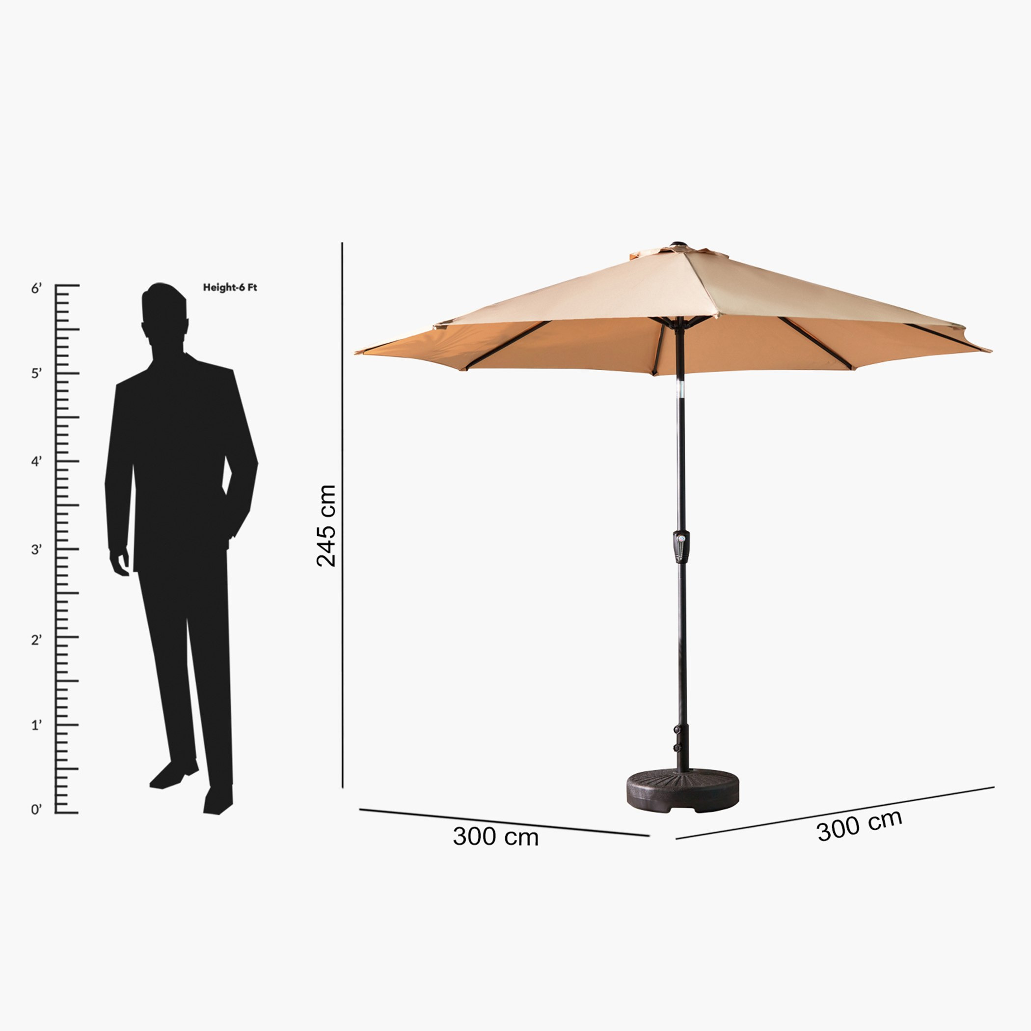 Saare Outdoor Umbrella - 3 m-hbxfurniture-outdoor-swingsandchairs-image-11
