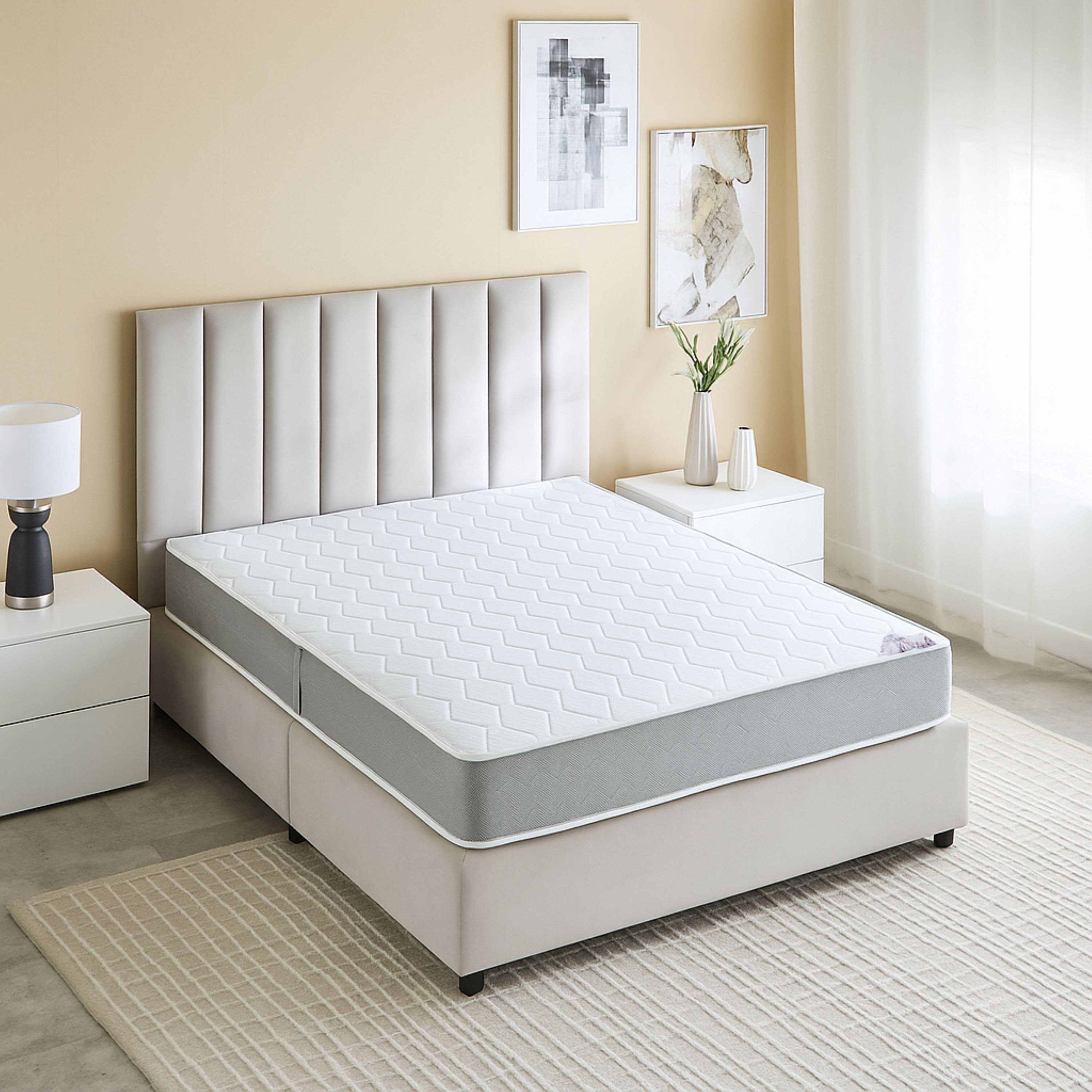 SleepEase iDreamSleep Knitted Breathable Fabric Bonnell Spring Queen Mattress - 140x200x21 cm-hbxbedroom-mattresses-queen-image-3