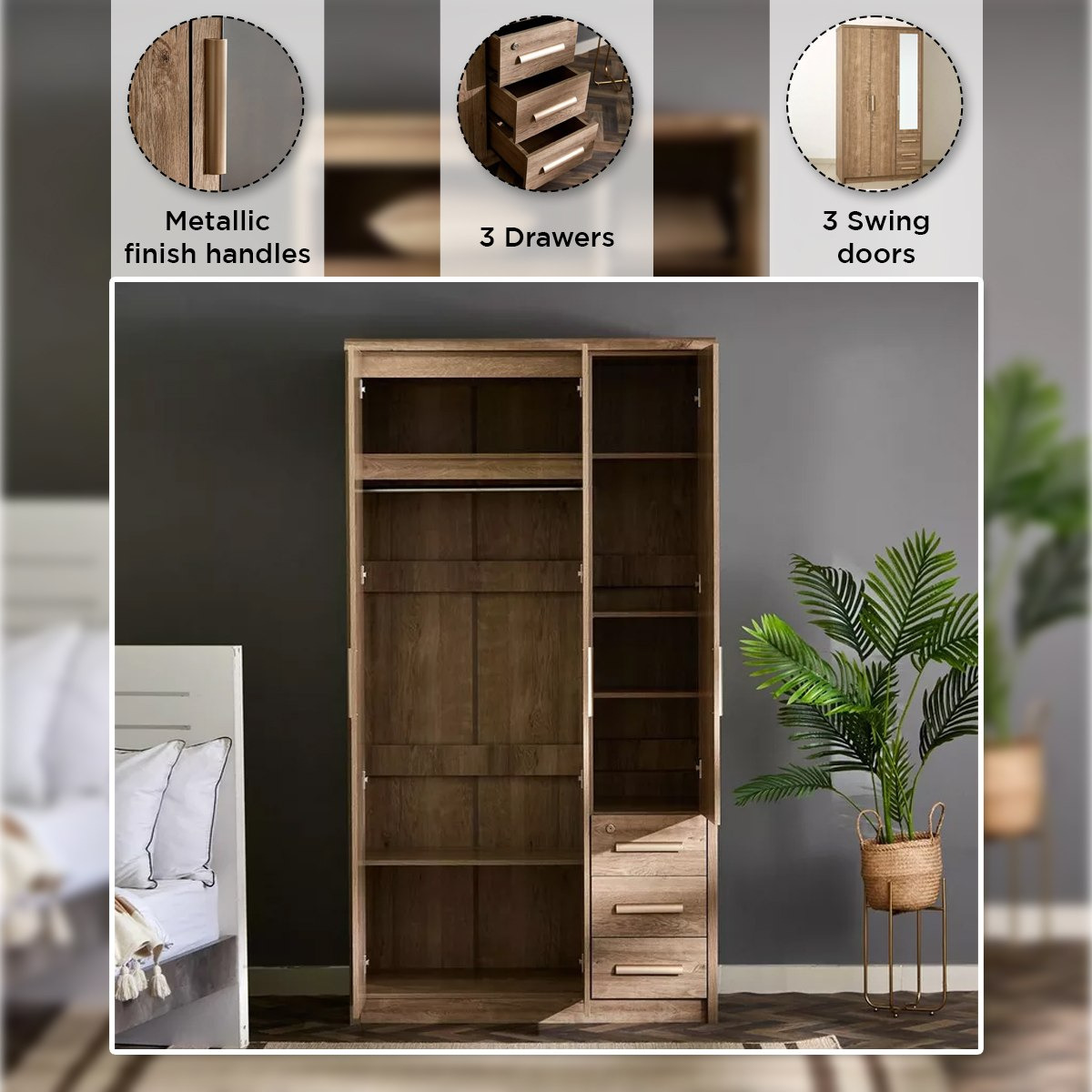 Curvy 3-Door Wardrobe with Mirror-hbxfurniture-wardrobes-image-6