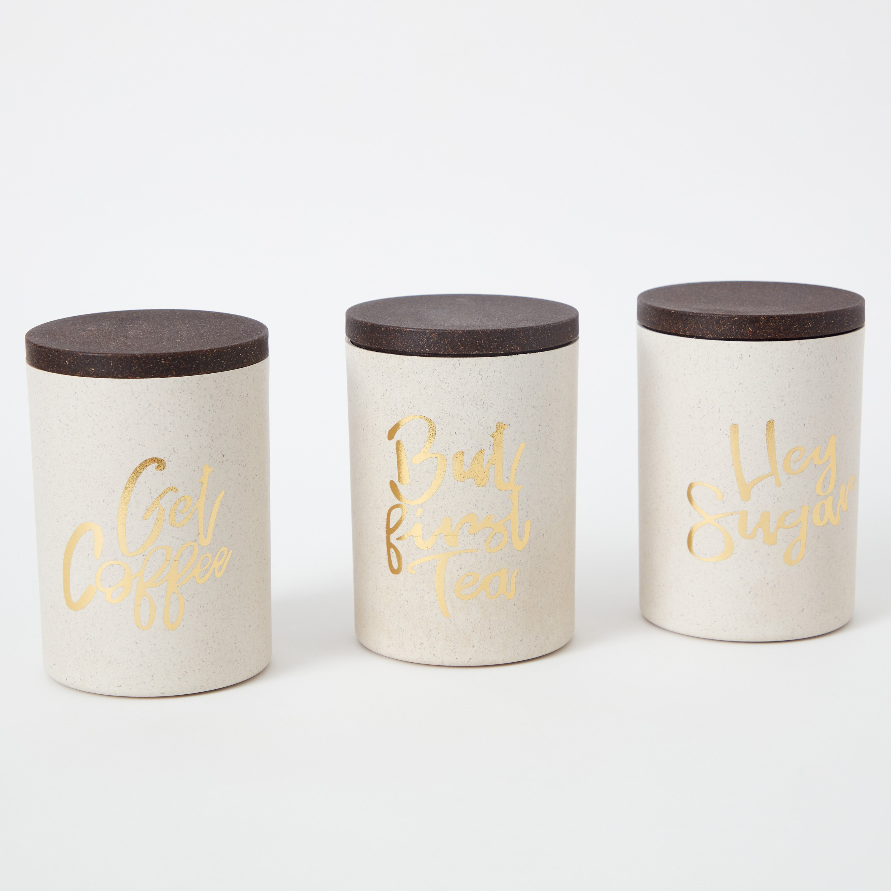 Tea coffee sugar sales jars rose gold