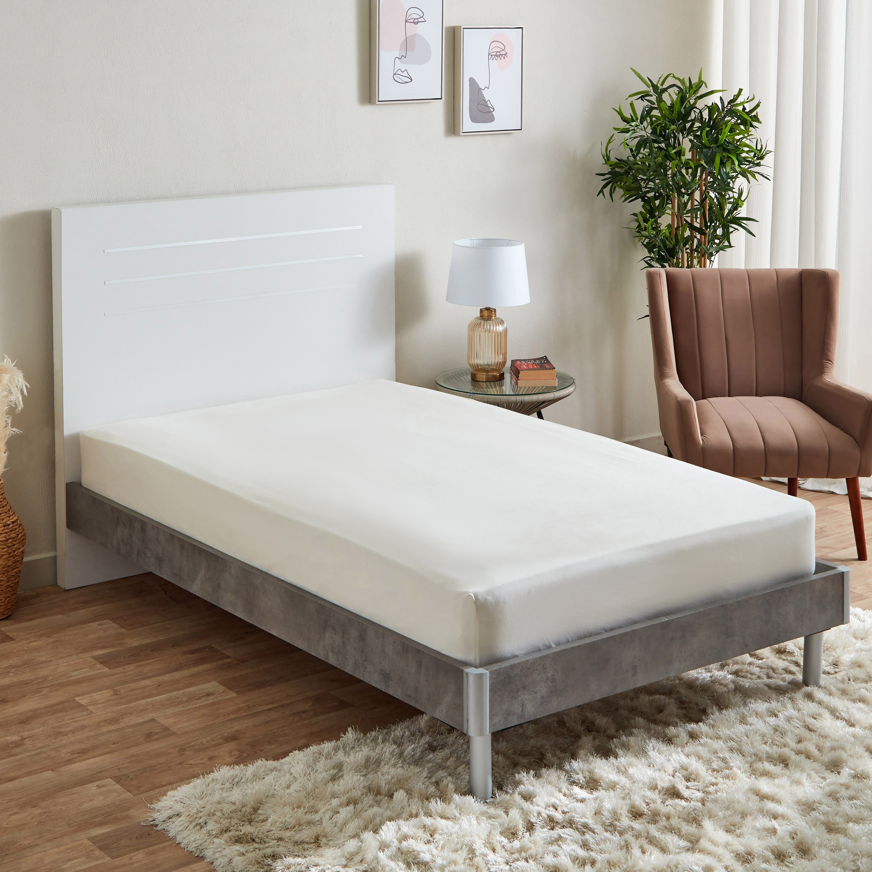شرشف مطاطي فردي جيرسي من سوبر سوفت - 90x200+25 سم-hbxhomeware-hbxbedroom-image-1