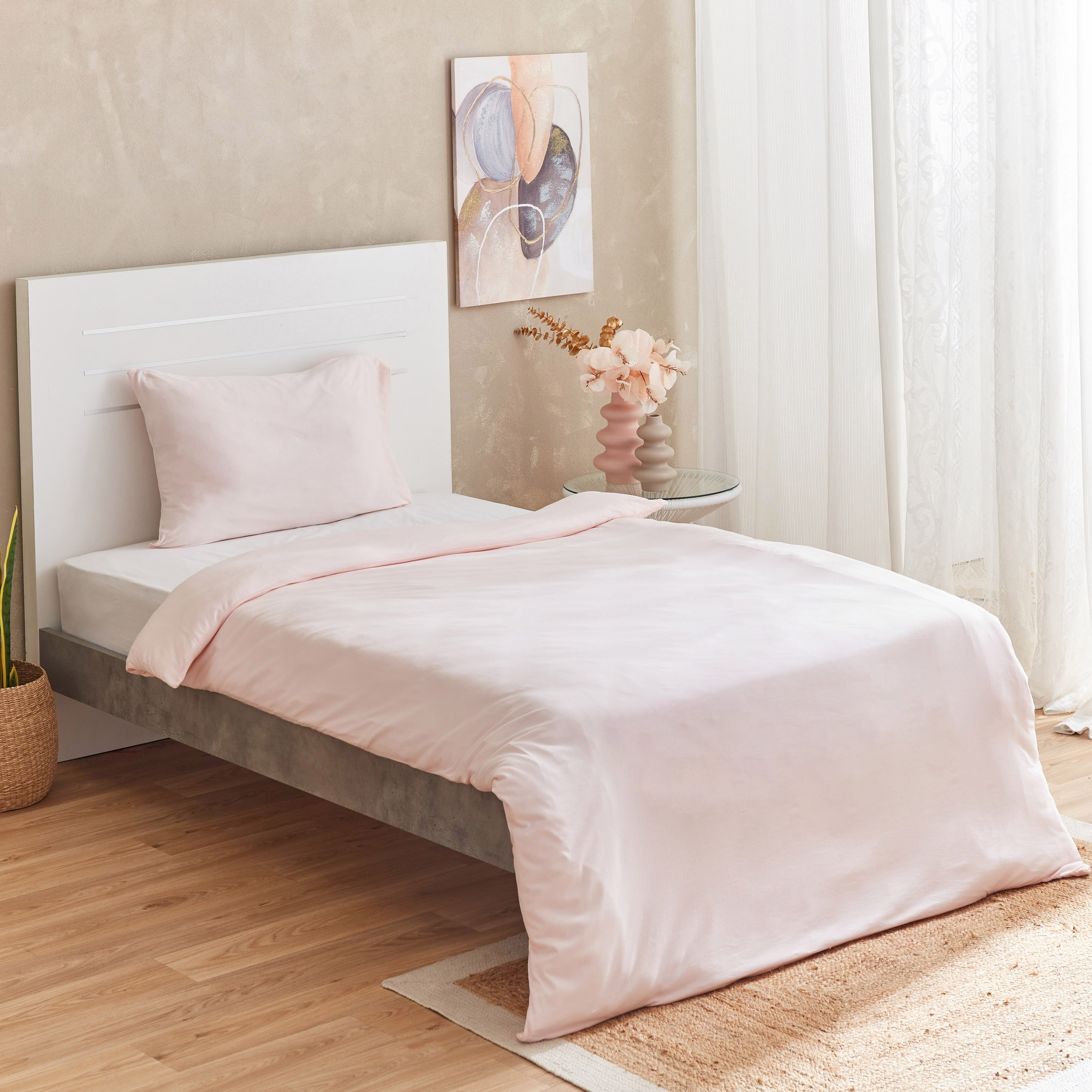 طقم غطاء لحاف ولحاف فردي 3 قطع جيرسي من سوبر سوفت - 135x220 سم-hbxhomeware-hbxdecorandfurnishings-image-1