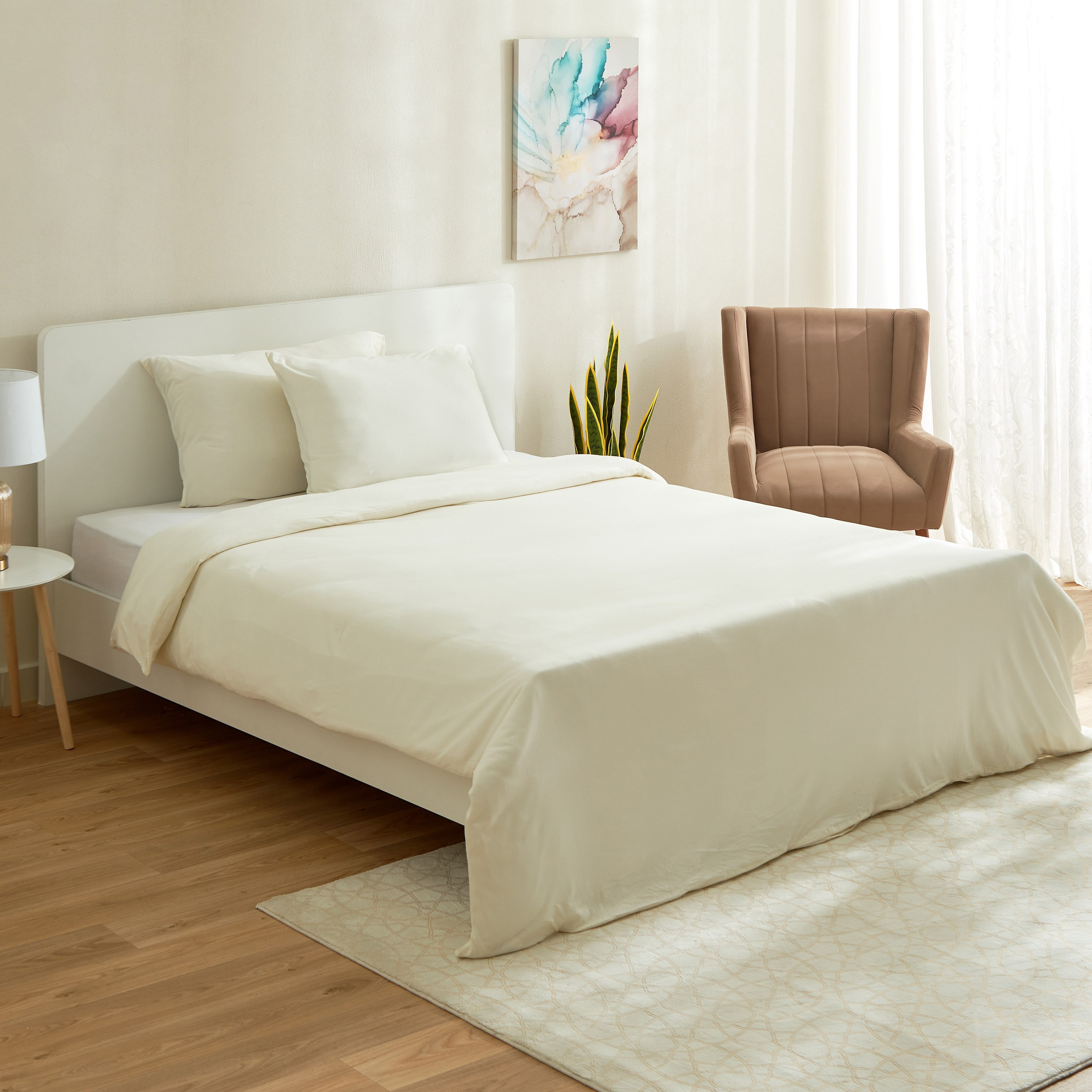 طقم غطاء لحاف كوين 4 قطع جيرسي من سوبر سوفت - 200x240 سم-hbxhomeware-hbxdecorandfurnishings-image-1