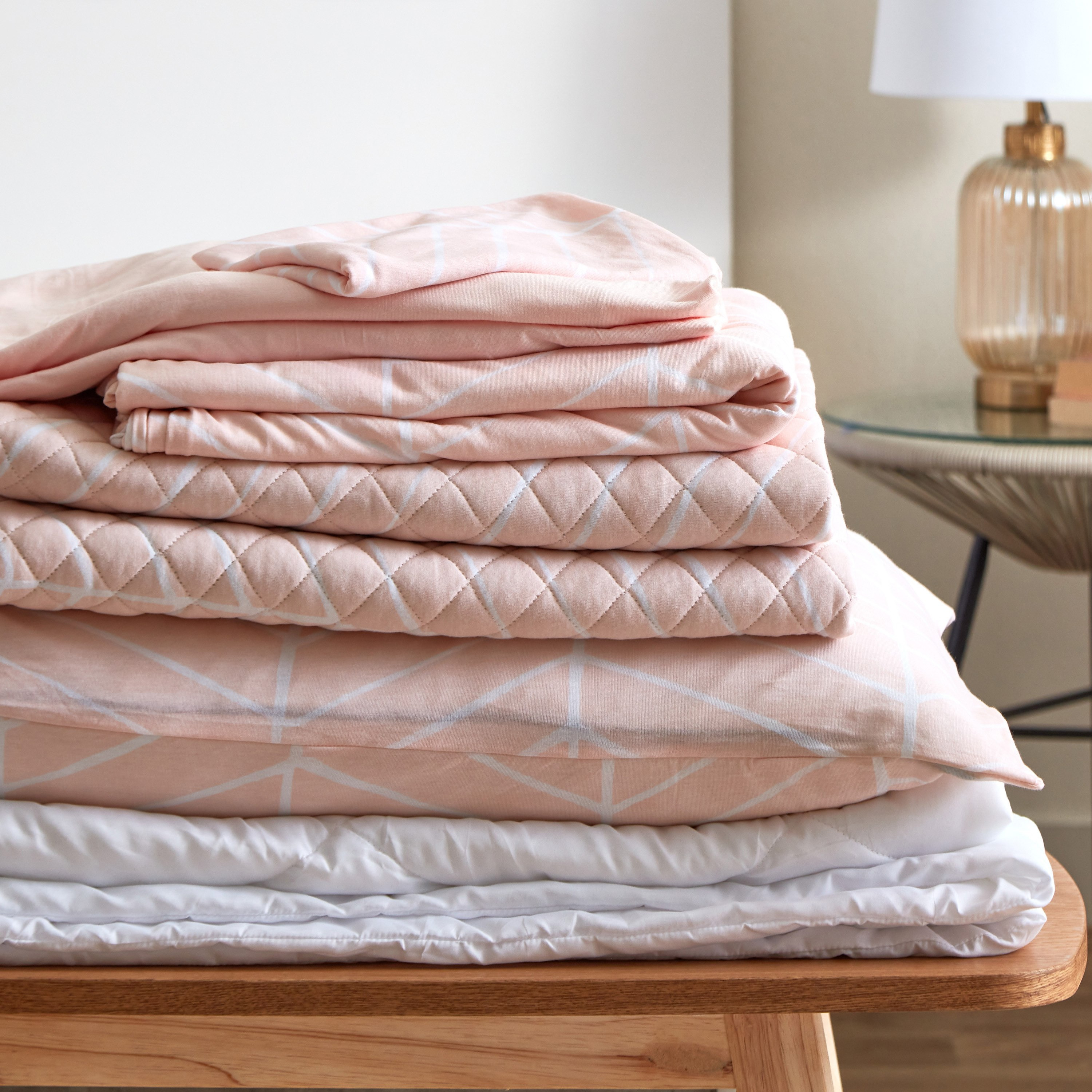 مفرش سرير جيرسي مزدوج فائق النعومة بطبعات شيفرون - 150×200 سم-hbxdecorandfurnishings-bedding-bedspreadsandquilts-image-8
