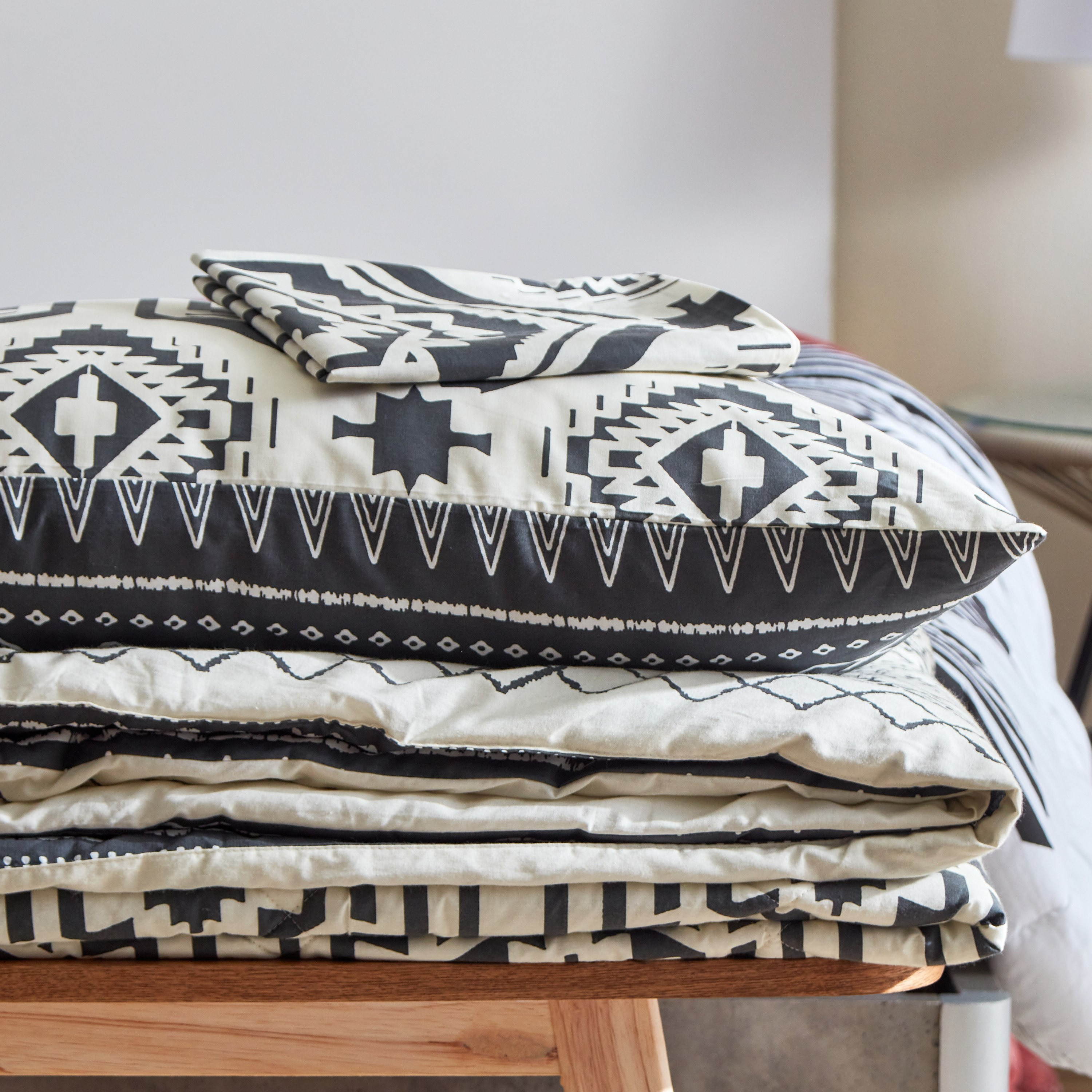 Zayla 3-Piece Kilim Print Monochrome Twin Cotton Reversible Comforter Set - 160x220 cm-PROMO_HB_AE_B1G1_250925-image-10