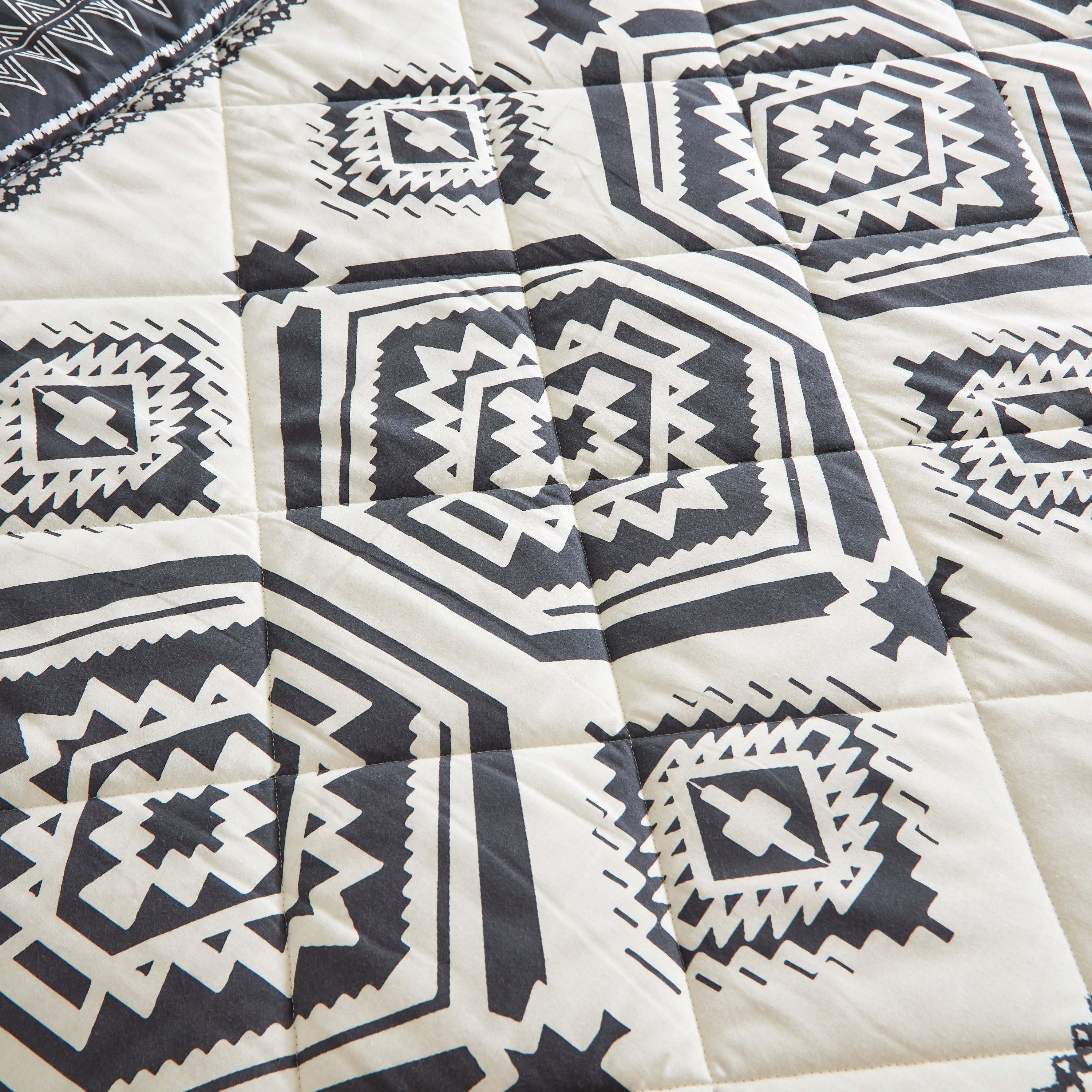Zayla 3-Piece Kilim Print Monochrome Twin Cotton Reversible Comforter Set - 160x220 cm-PROMO_HB_AE_B1G1_250925-image-7