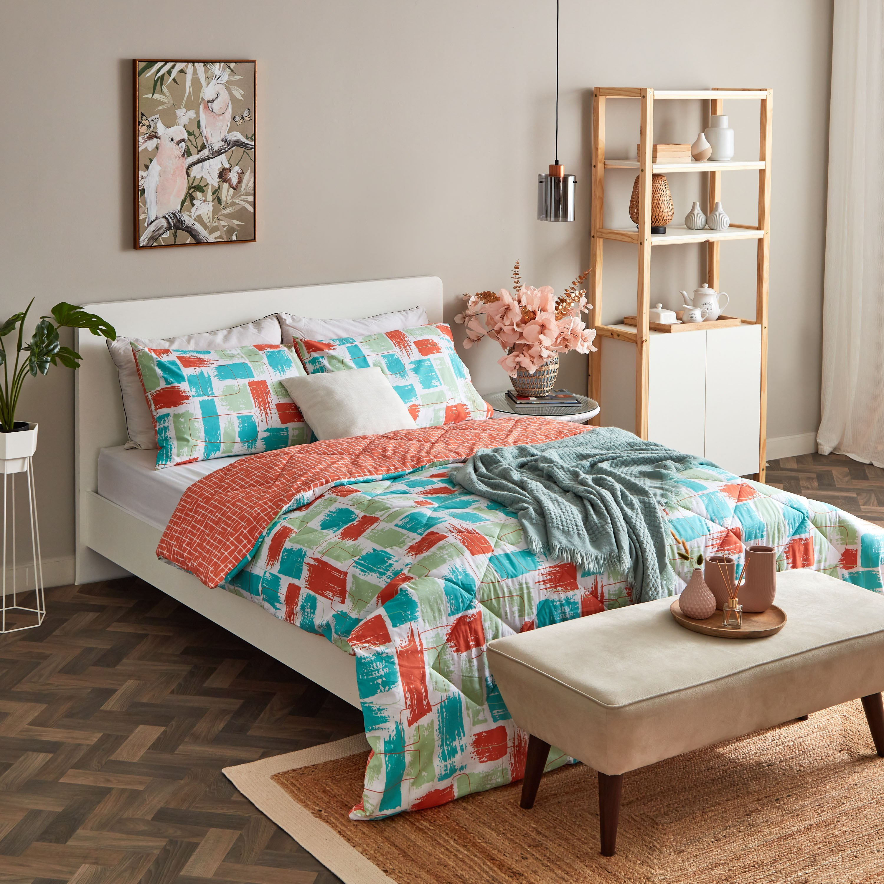 طقم لحاف كوين قطني يستخدم على الوجهين 3 قطع بطبعات تجريدية من زايلا - 200x240 سم-hbxhomeware-hbxdecorandfurnishings-image-10