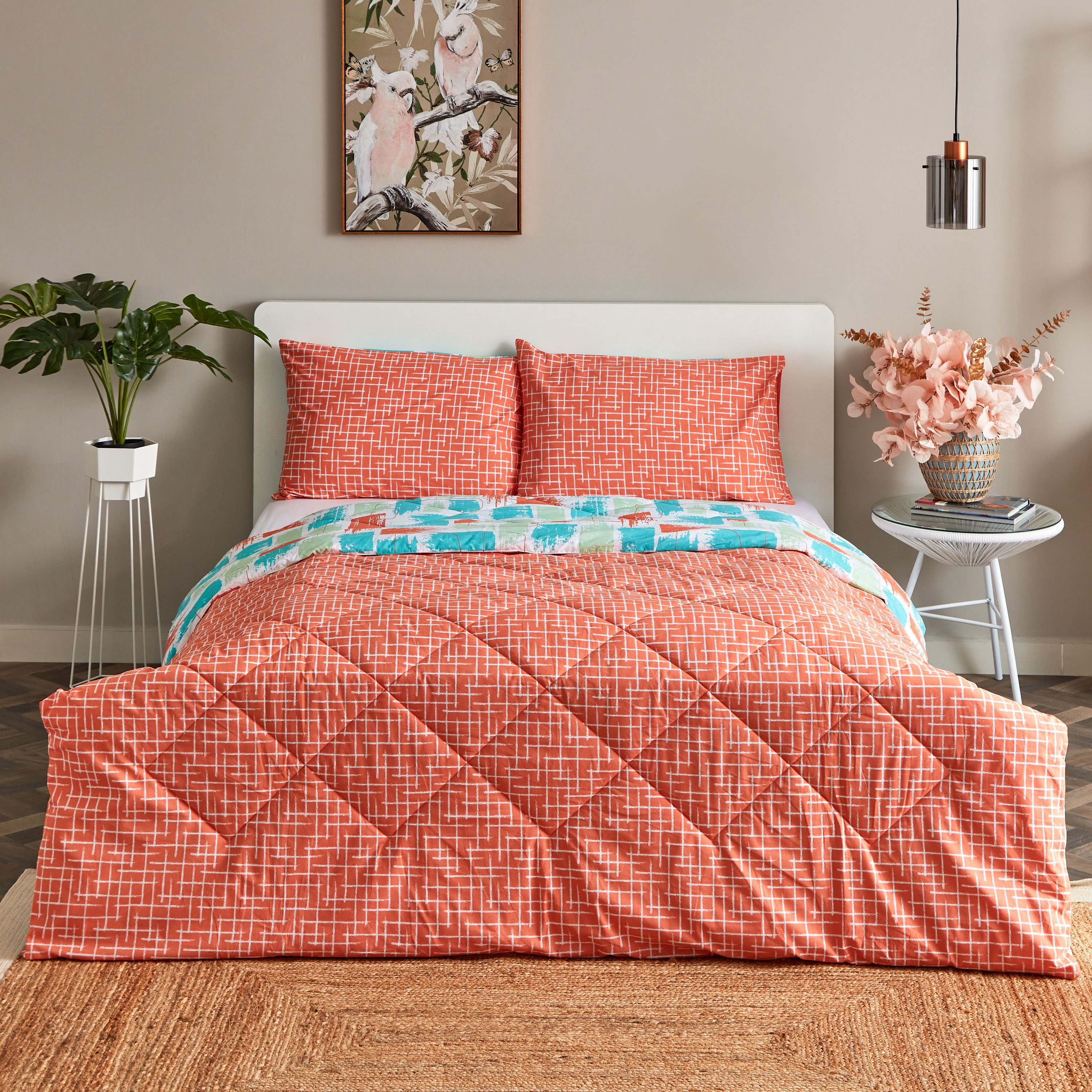 طقم لحاف كوين قطني يستخدم على الوجهين 3 قطع بطبعات تجريدية من زايلا - 200x240 سم-hbxhomeware-hbxdecorandfurnishings-image-3