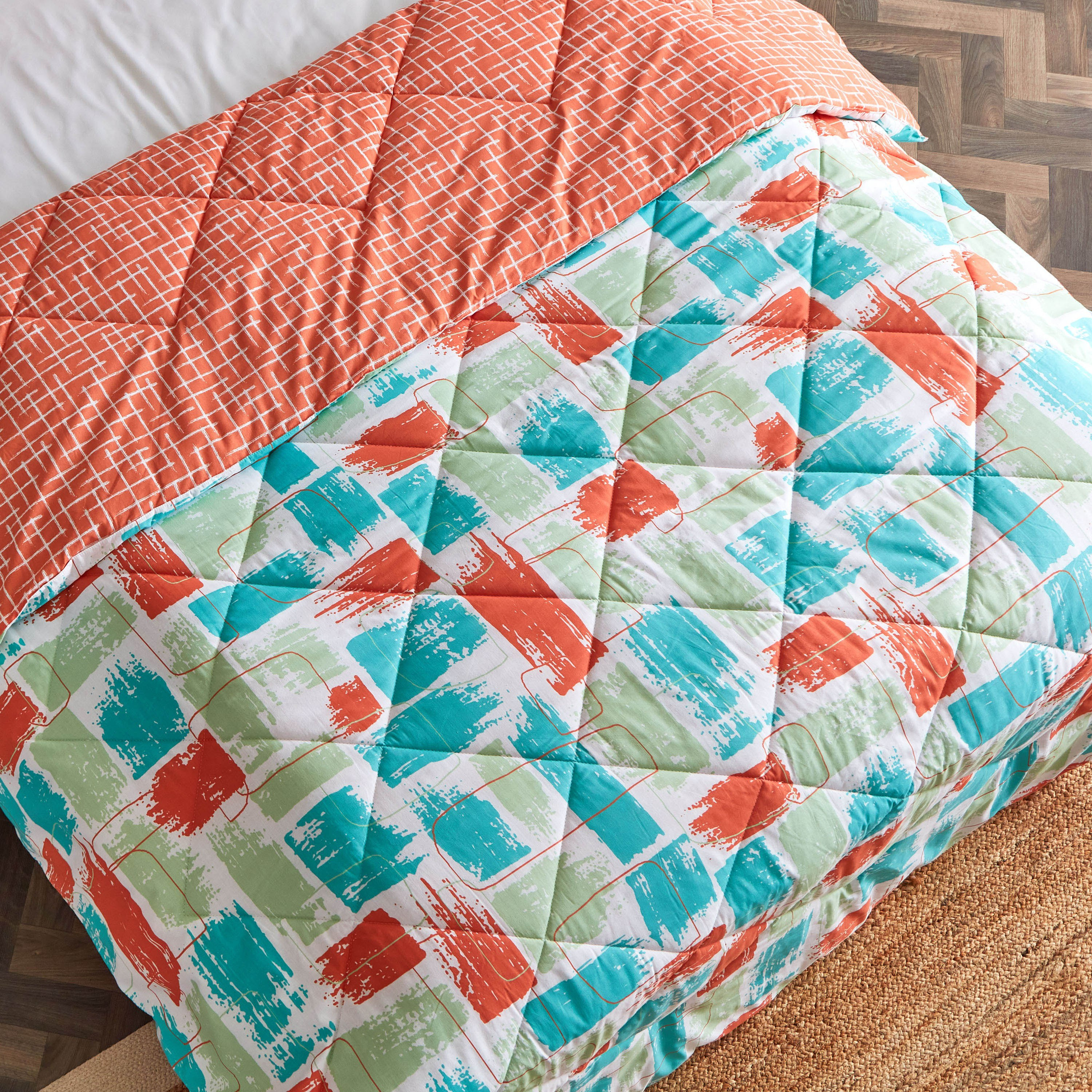 طقم لحاف كوين قطني يستخدم على الوجهين 3 قطع بطبعات تجريدية من زايلا - 200x240 سم-hbxhomeware-hbxdecorandfurnishings-image-4