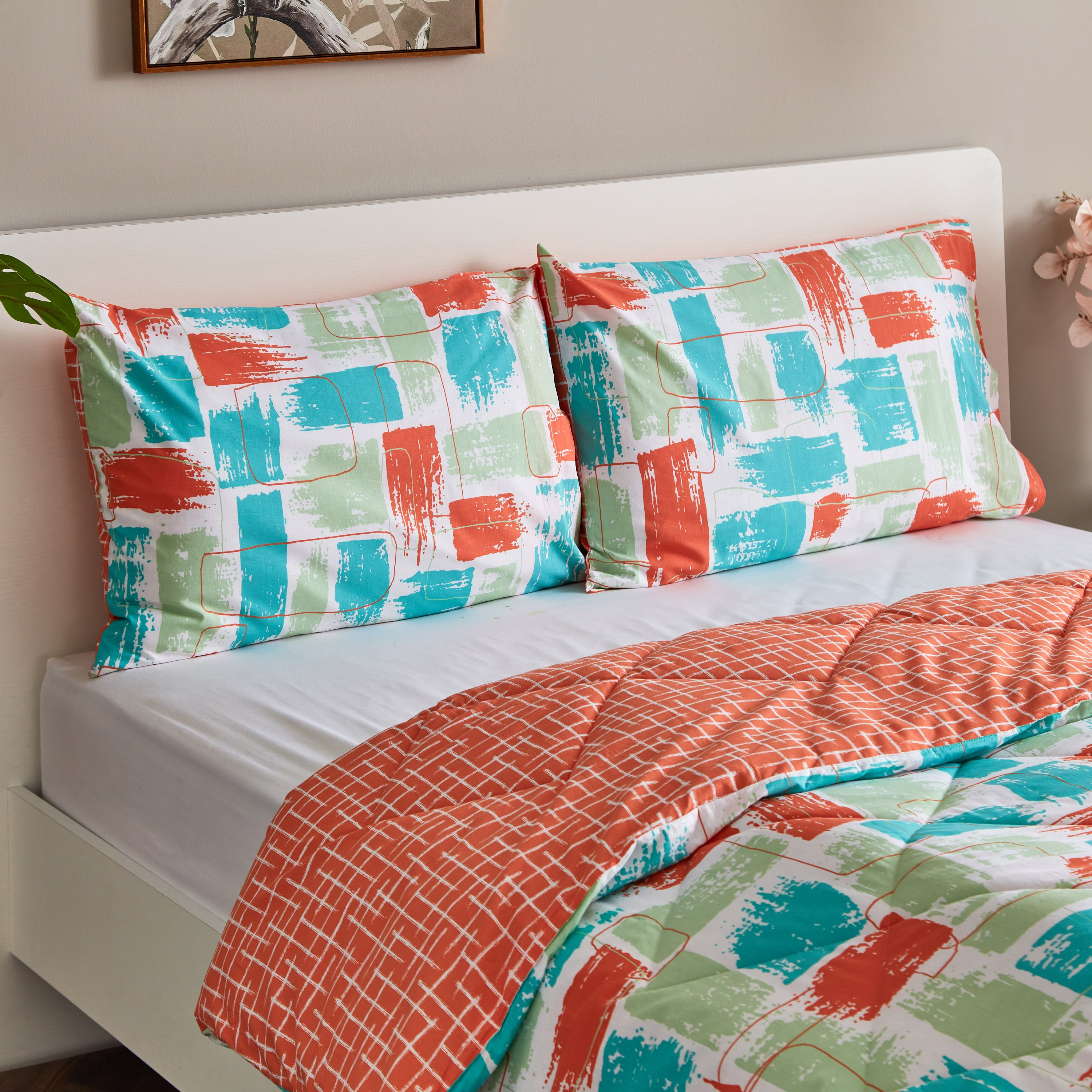طقم لحاف كوين قطني يستخدم على الوجهين 3 قطع بطبعات تجريدية من زايلا - 200x240 سم-hbxhomeware-hbxdecorandfurnishings-image-5