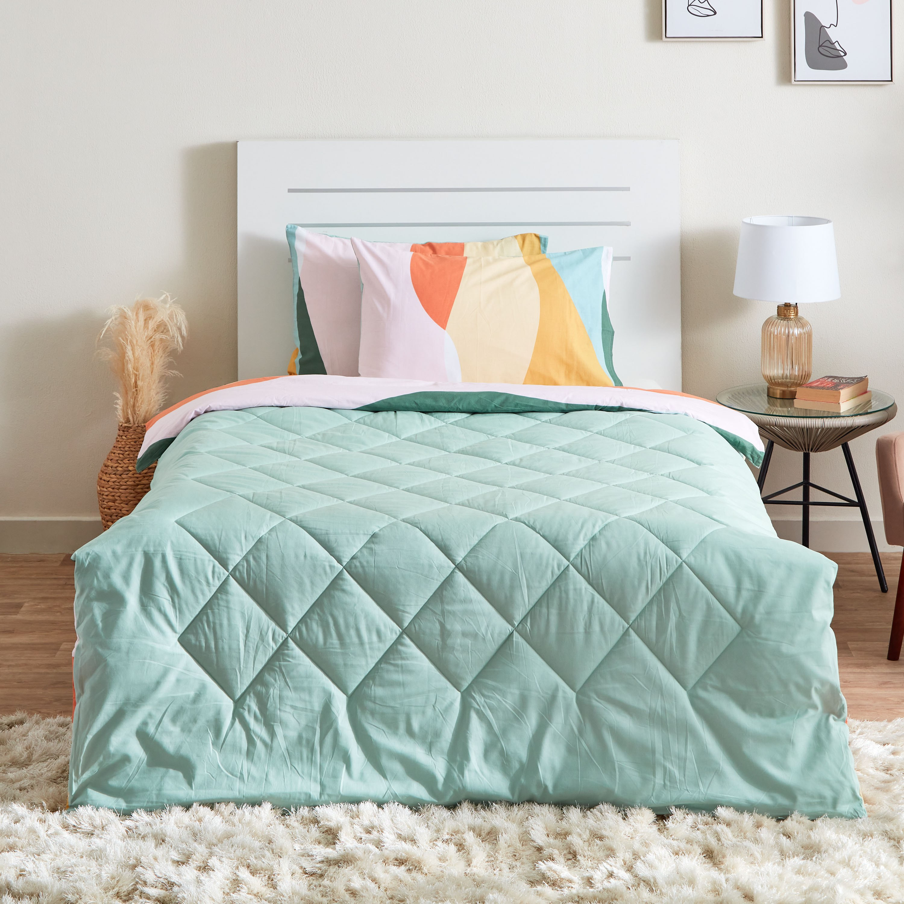 طقم لحاف مزدوج قطني على الوجهين 3 قطع بطبعات موجات متعددة من زايلا - 160x220 سم-hbxhomeware-hbxdecorandfurnishings-image-3