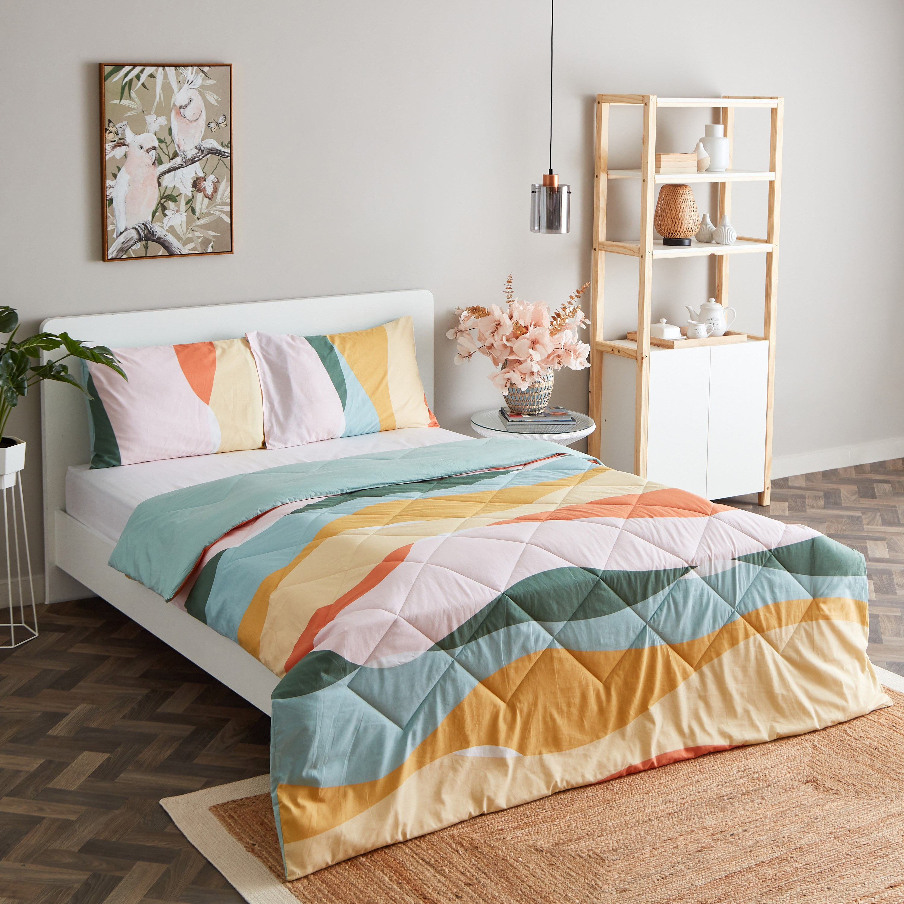 طقم لحاف قطن كوين يستخدم على الوجهين 3 قطع بطبعات من زايلا - 200x240 سم-hbxhomeware-hbxdecorandfurnishings-image-1