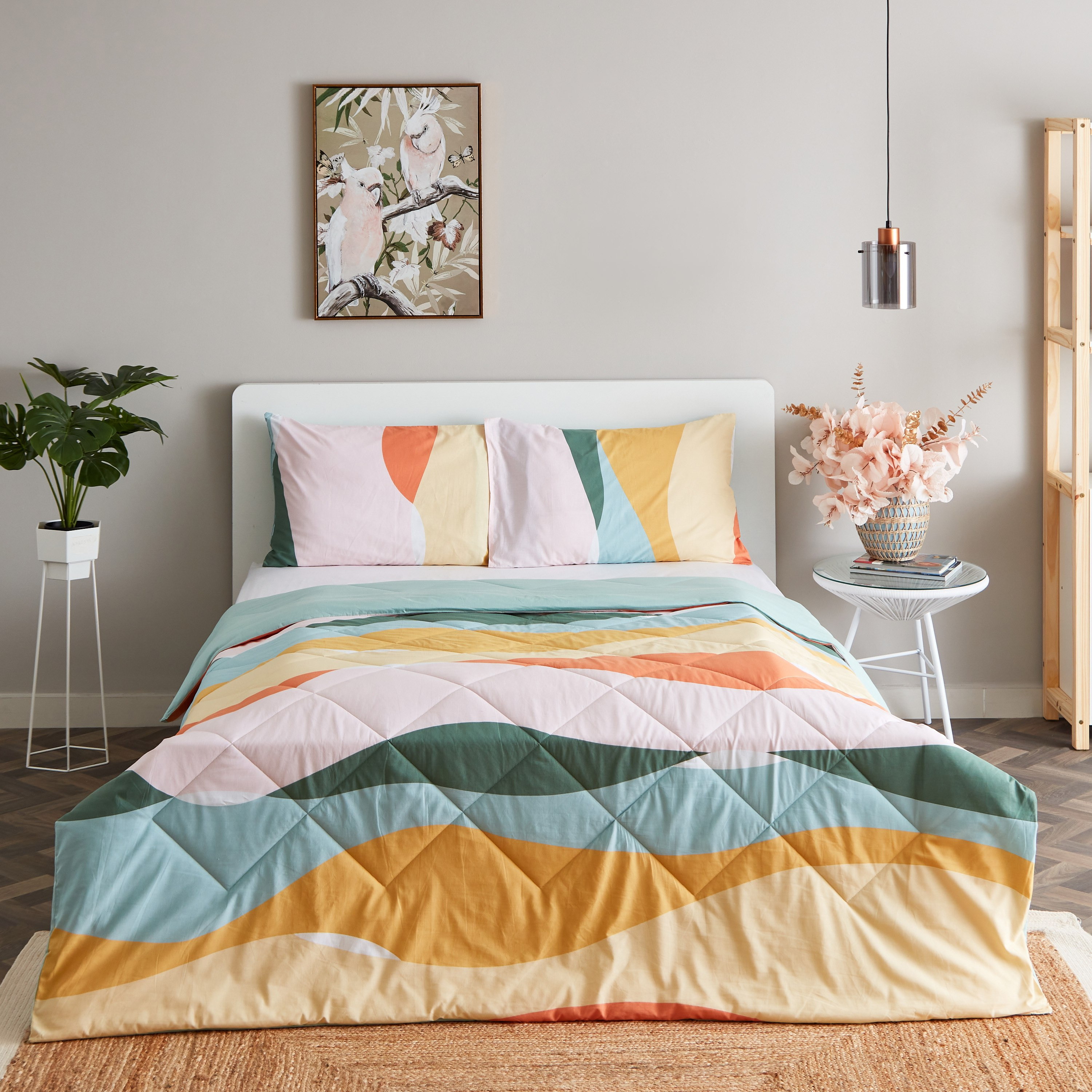 طقم لحاف قطن كوين يستخدم على الوجهين 3 قطع بطبعات من زايلا - 200x240 سم-hbxhomeware-hbxdecorandfurnishings-image-2
