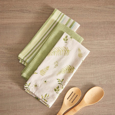 Payton Averill Botanic 3-Piece Waffle Textured Kitchen Towel Set - 40x60 cms