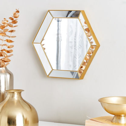 Hailee Decorative Hexagon Wall Mirror - 30x1.5x30 cm