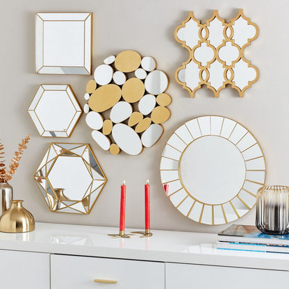 Hailee Decorative Hexagon Wall Mirror - 30x1.5x30 cm