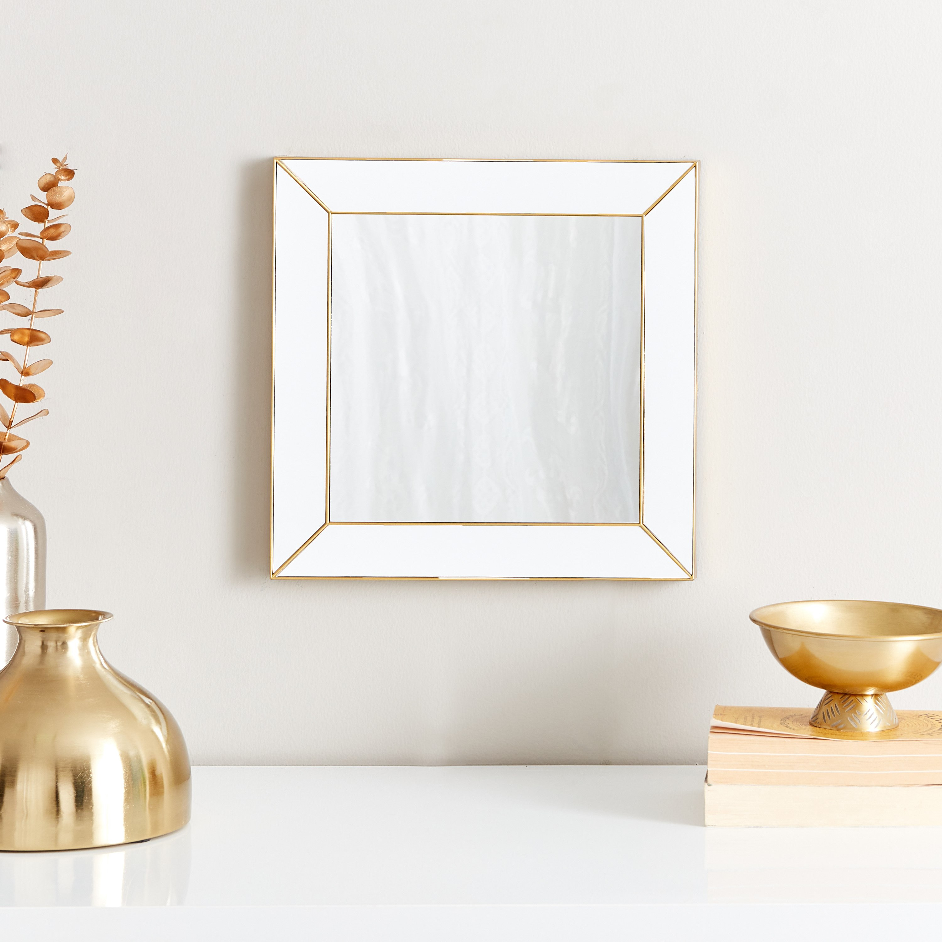 مرآة حائط مربعة للديكور من هايلي - 30x1.5x30 سم-hbxhomeware-hbxdecorandfurnishings-image-1