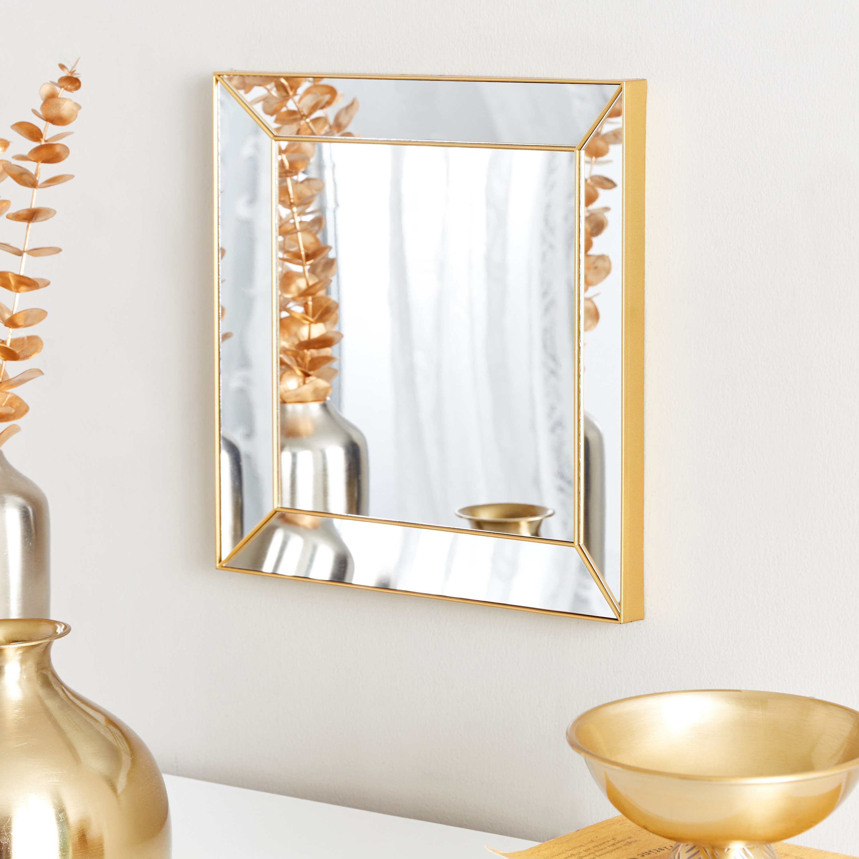 مرآة حائط مربعة للديكور من هايلي - 30x1.5x30 سم-hbxhomeware-hbxdecorandfurnishings-image-2