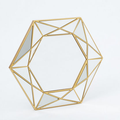 Hailee Modern Hexagon Wall Mirror - 37x3.5x41 cms