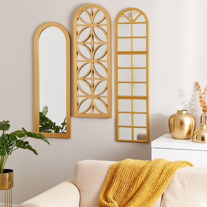 Hailee Modern Window Design Wall Mirror - 36x2.5x101 cms