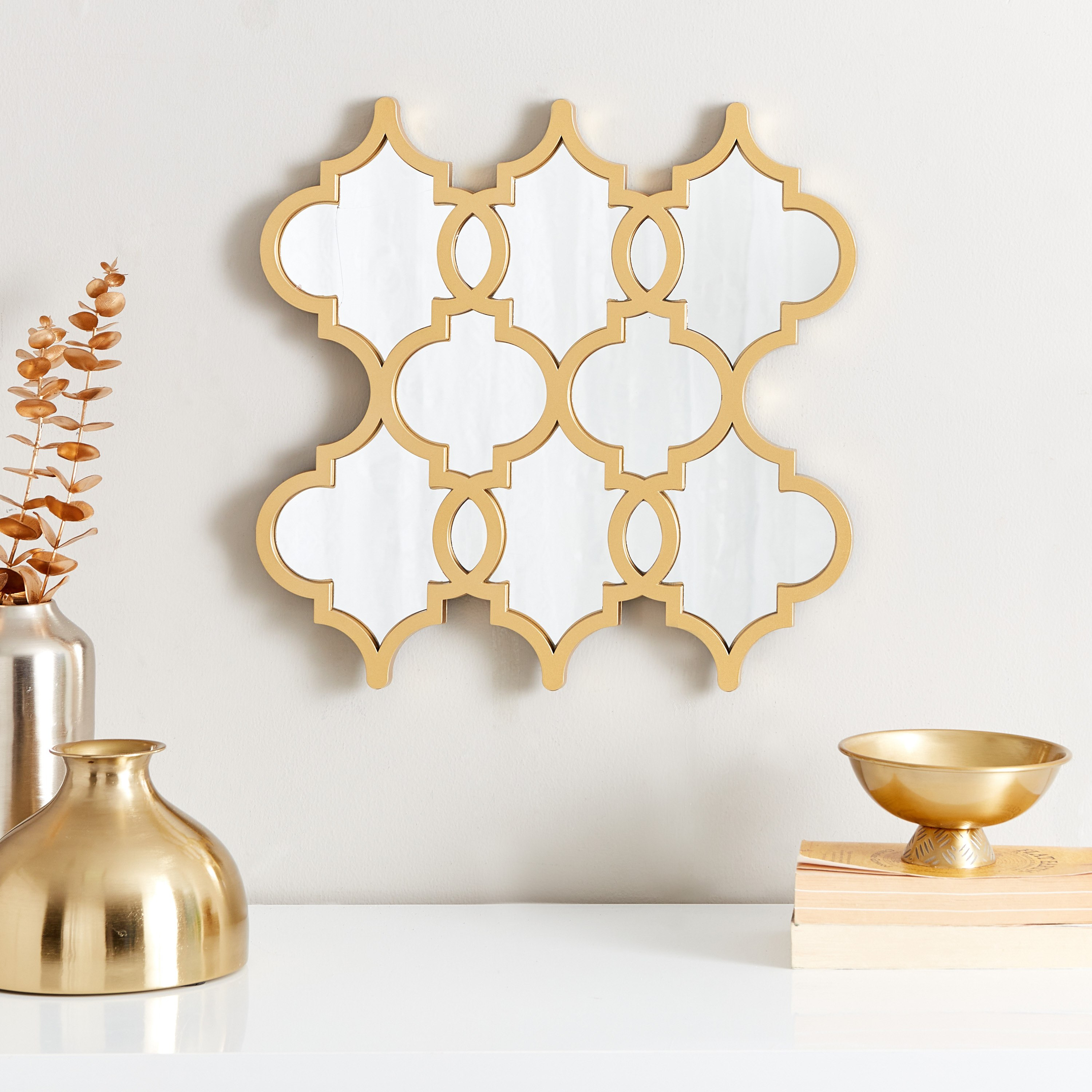 مرآة حائط مزينة عصرية من هايلي - 40x1.5x40 سم-hbxhomeware-hbxdecorandfurnishings-image-1