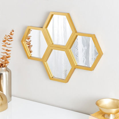 Hailee Moderen Hexagon Wall Mirror - 40x2x57 cms