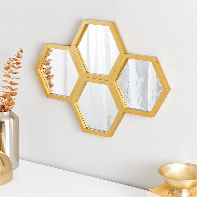 Hailee Moderen Hexagon Wall Mirror - 40x2x57 cm-Mirrors-image-1
