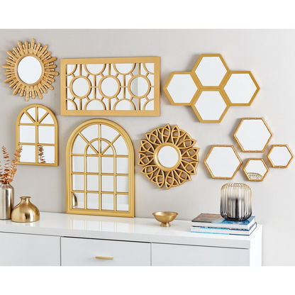 Hailee Moderen Hexagon Wall Mirror - 40x2x57 cms