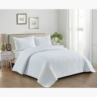 Apricity 3-Piece Pre-Washed Micro Twin Quilt Bed Spread Set - 160x230 cms