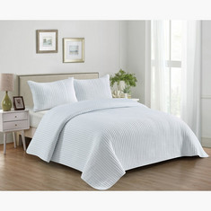 Apricity 3-Piece Pre-Washed Micro Twin Quilt Bed Spread Set - 160x230 cm
