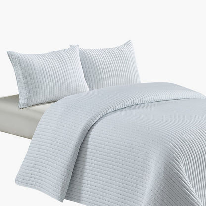 Apricity 3-Piece Pre-Washed Micro Twin Quilt Bed Spread Set - 160x230 cms