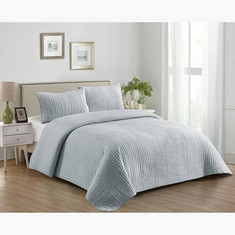 Apricity 3-Piece Pre-Washed Micro Twin Quilt Bed Spread Set - 160x230 cm