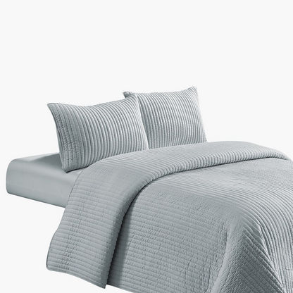 Apricity 3-Piece Pre-Washed King Micro King Quilt Bed Spread Set - 230x250 cms