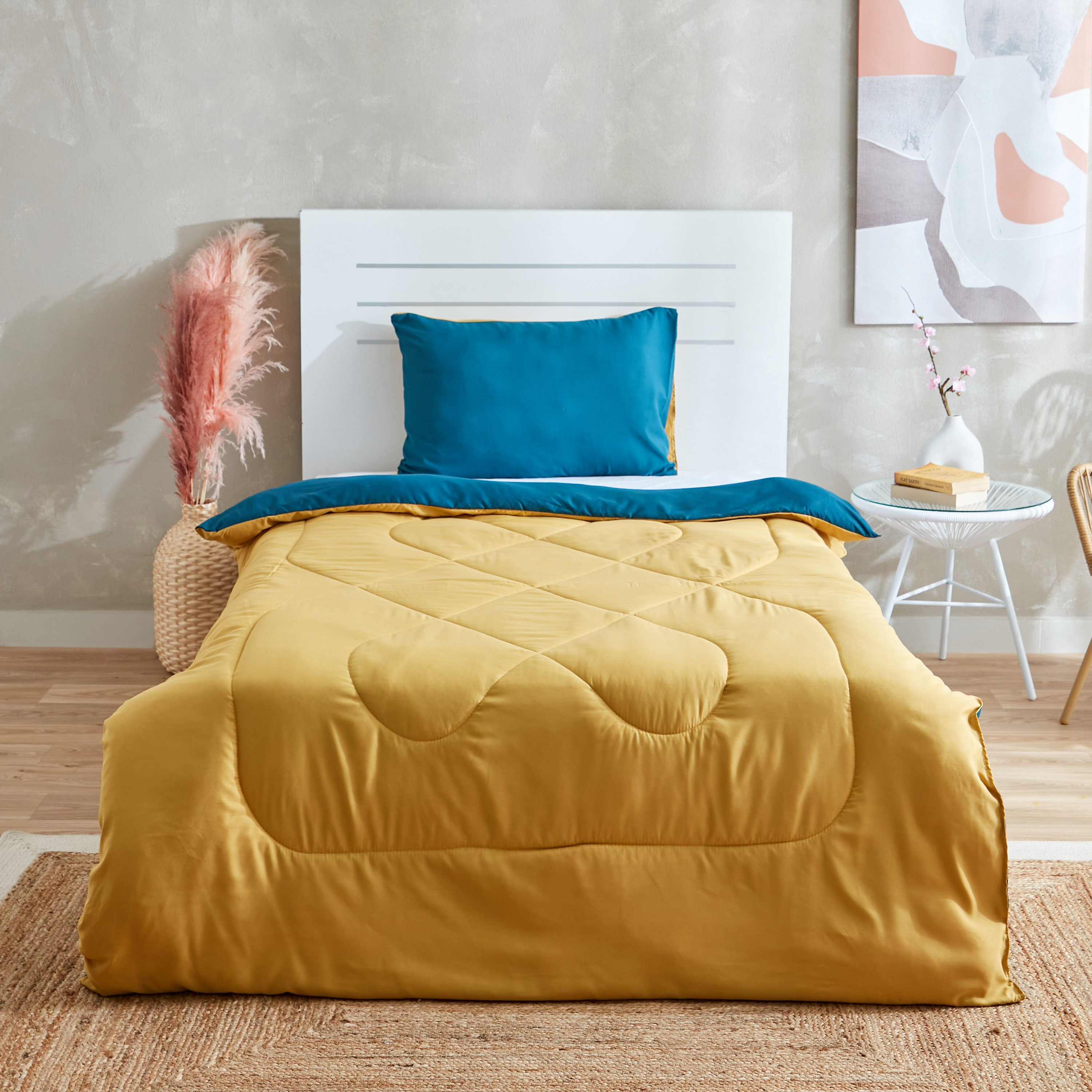طقم لحاف مزدوج ألياف دقيقة يستخدم على الوجهين قطعتين من ديربي - 160x220 سم-hbxkidsandyouth-beddingandfurnishings-comfortersets-image-3