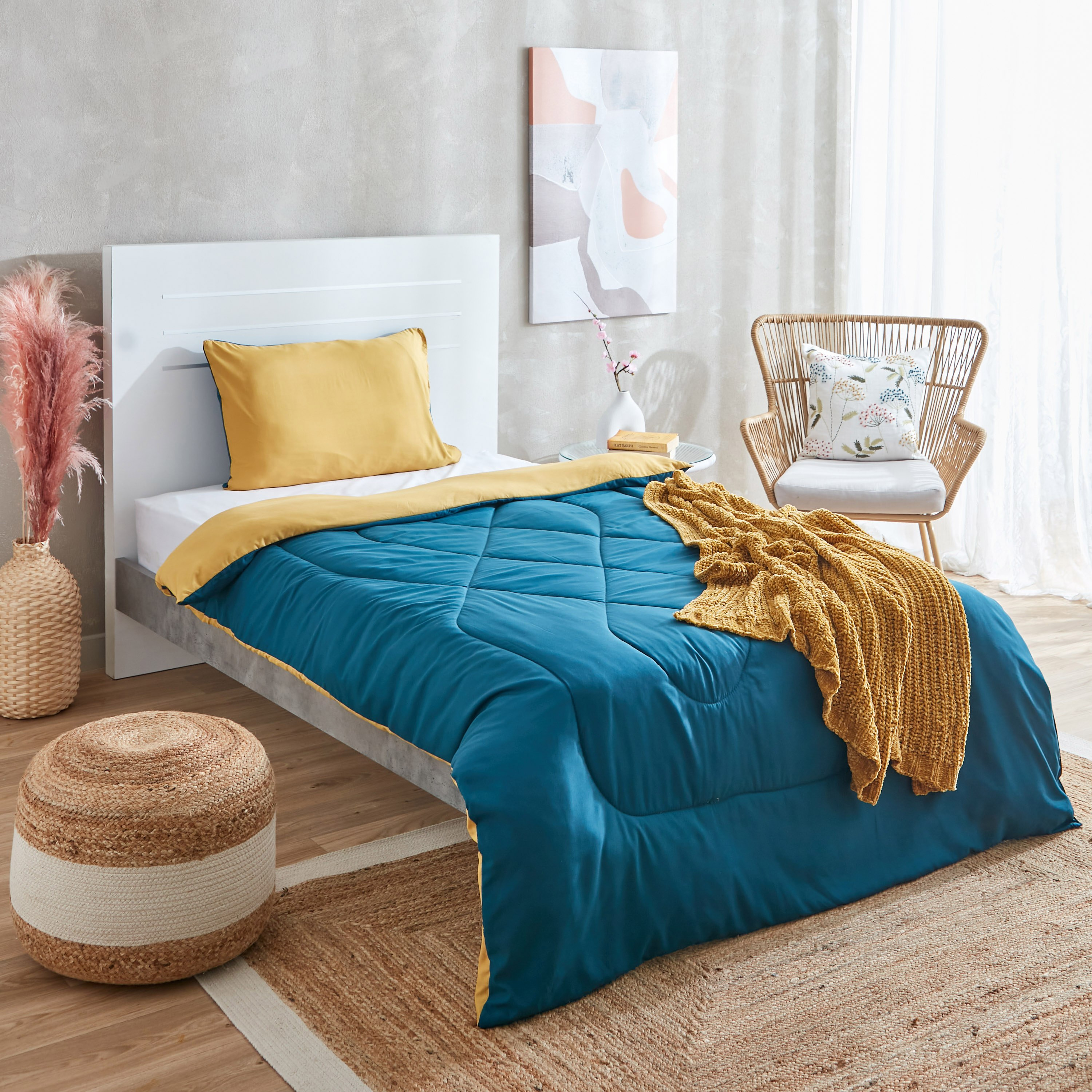 طقم لحاف مزدوج ألياف دقيقة يستخدم على الوجهين قطعتين من ديربي - 160x220 سم-hbxkidsandyouth-beddingandfurnishings-comfortersets-image-9