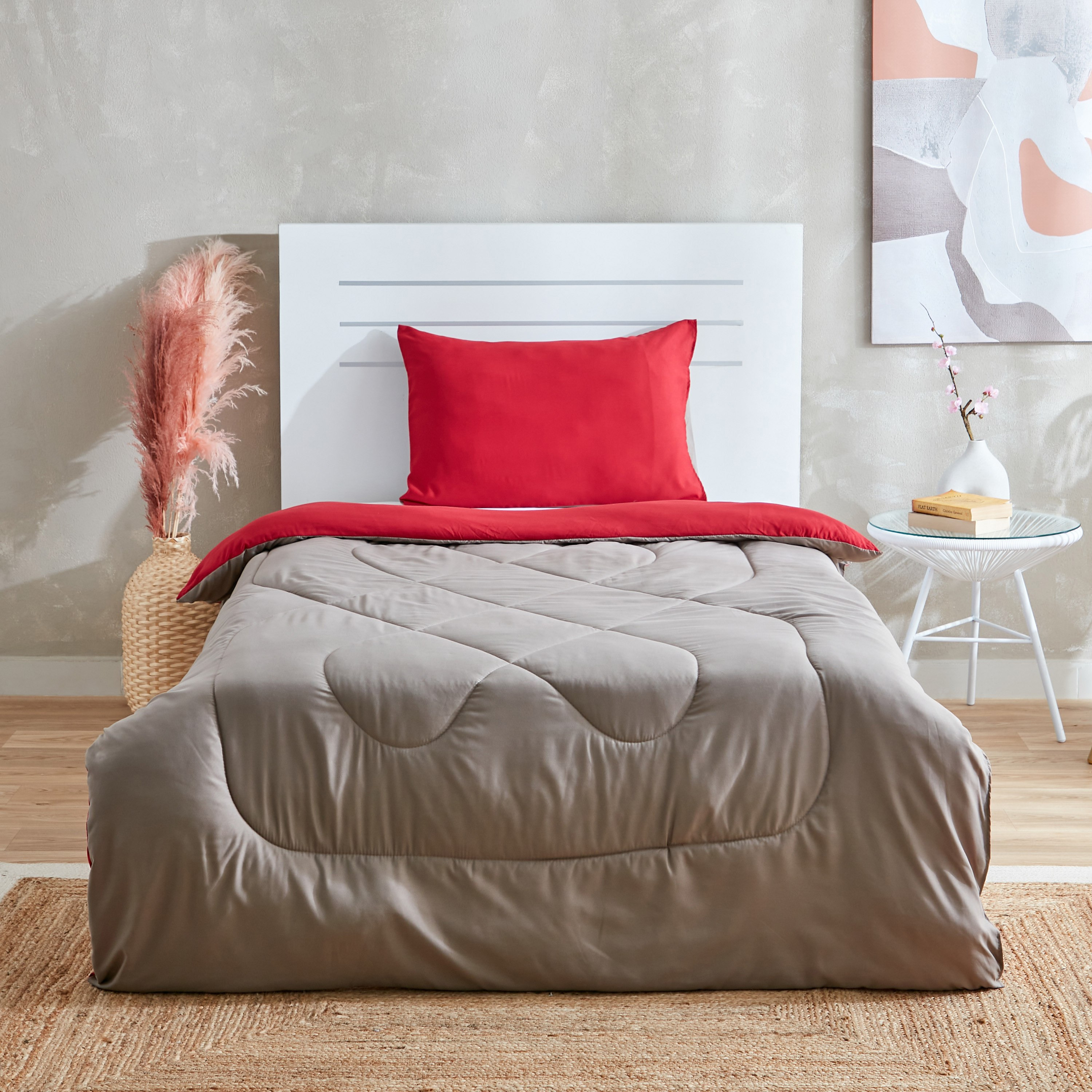 طقم لحاف مزدوج ألياف دقيقة يستخدم على الوجهين قطعتين من ديربي - 160x220 سم-hbxkidsandyouth-beddingandfurnishings-comfortersets-image-2