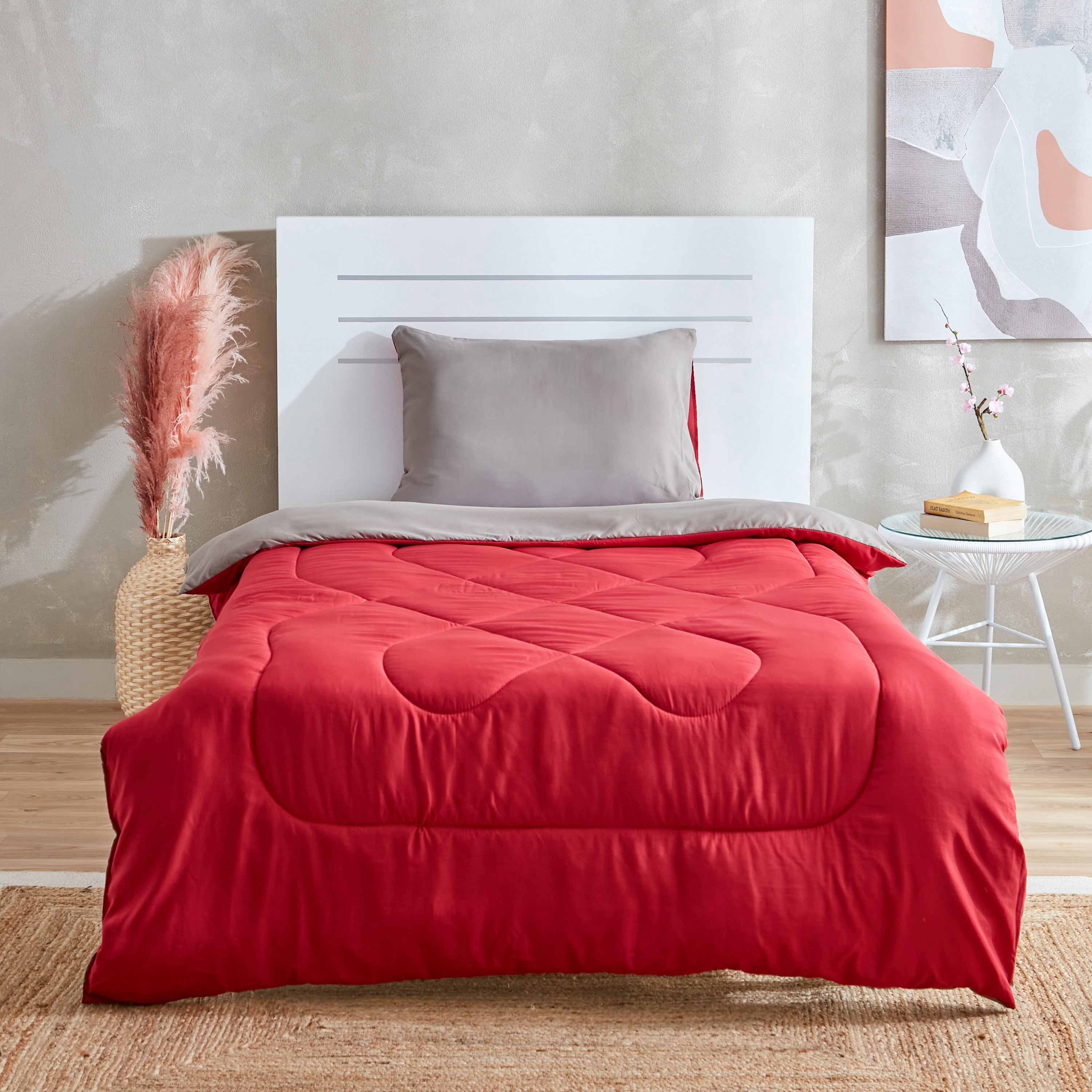 طقم لحاف مزدوج ألياف دقيقة يستخدم على الوجهين قطعتين من ديربي - 160x220 سم-hbxkidsandyouth-beddingandfurnishings-comfortersets-image-3