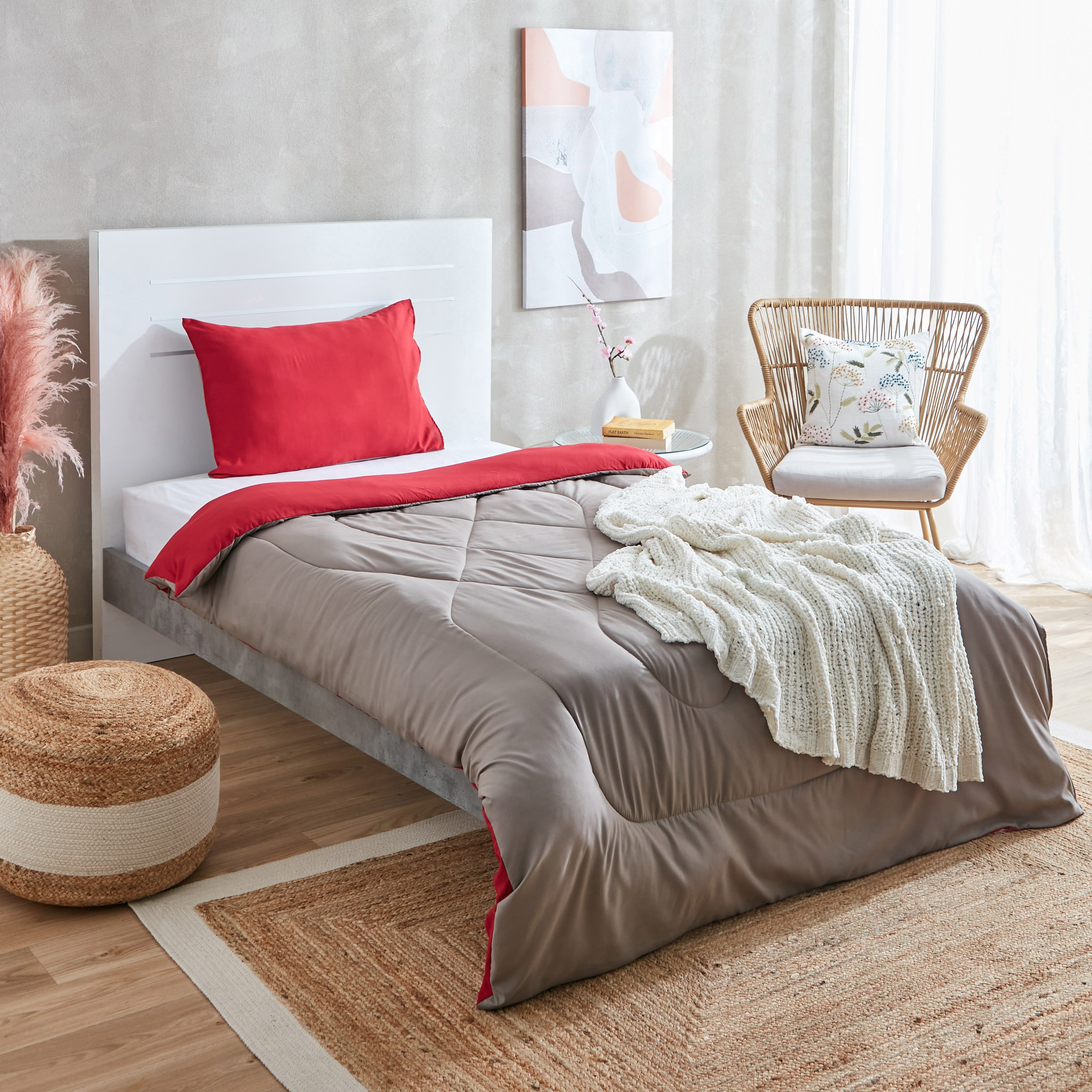 طقم لحاف مزدوج ألياف دقيقة يستخدم على الوجهين قطعتين من ديربي - 160x220 سم-hbxkidsandyouth-beddingandfurnishings-comfortersets-image-9