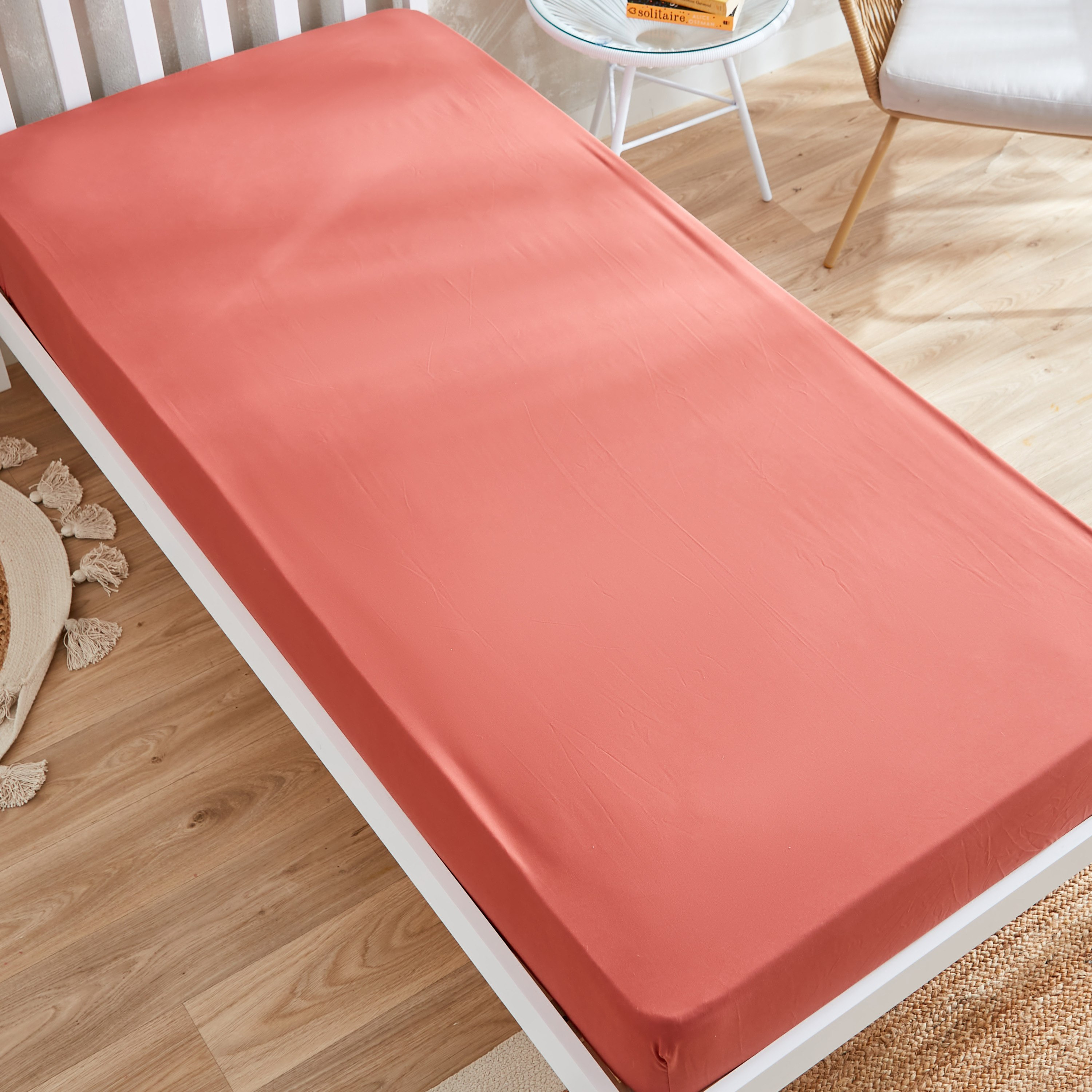 شرشف مطاطي مزدوج سادة من الألياف الدقيقة من ديربي - 120x200+25 سم-hbxhomeware-hbxbedroom-image-4