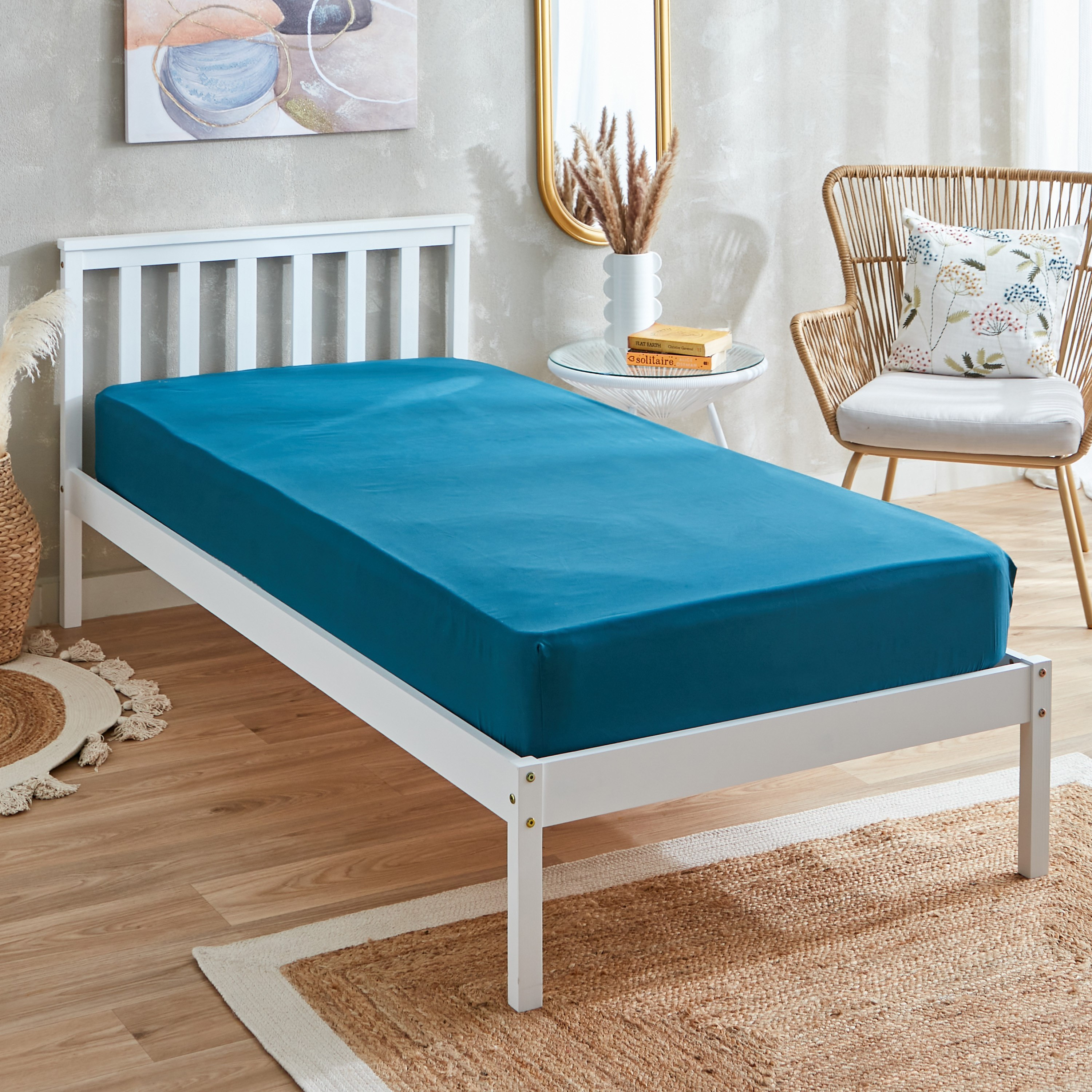 Derby Solid Microfiber Twin Fitted Sheet - 120x200+25 cm-hbxhomeware-bedding-fittedsheets-image-1
