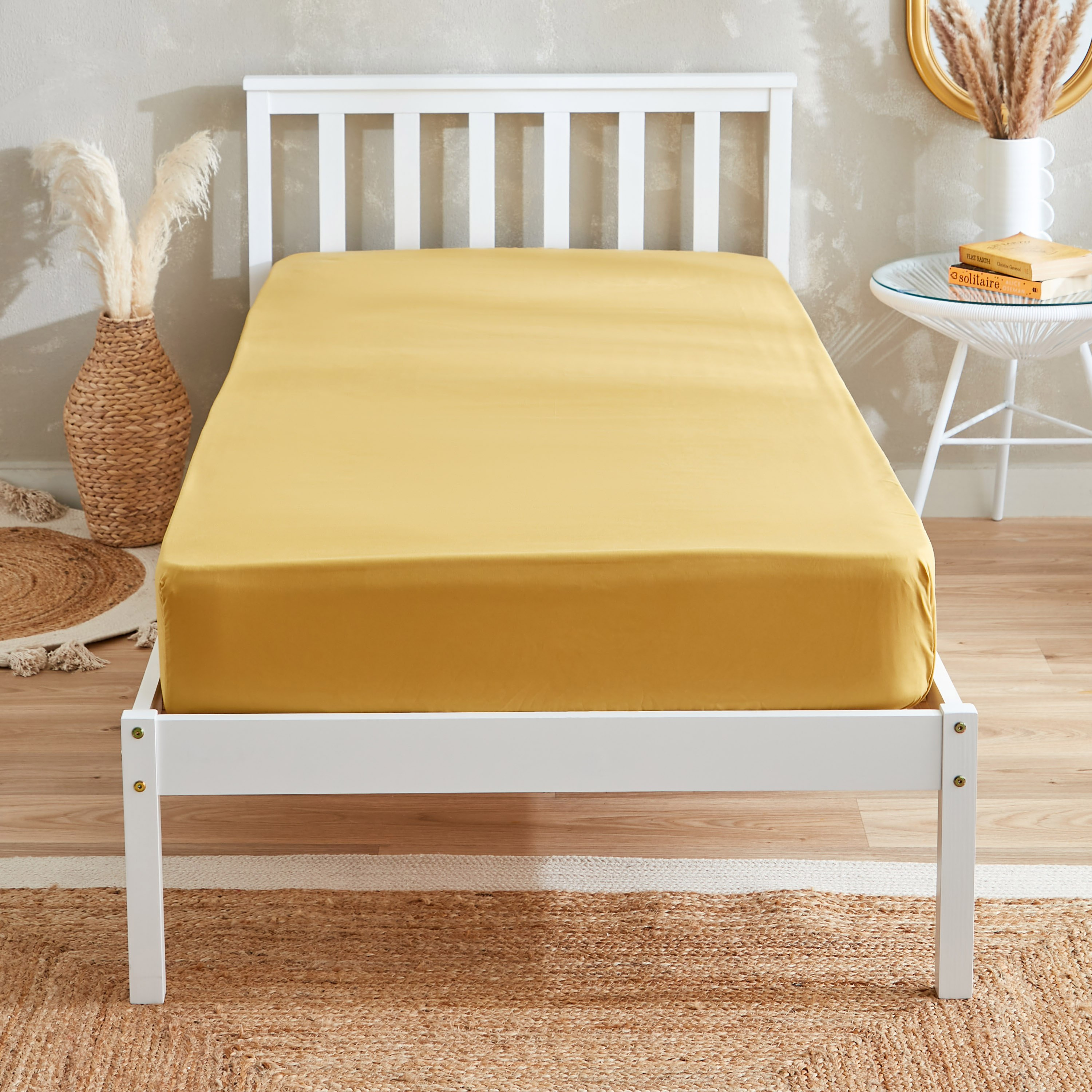 شرشف مطاطي مزدوج سادة من الألياف الدقيقة من ديربي - 120x200+25 سم-hbxhomeware-hbxbedroom-image-3