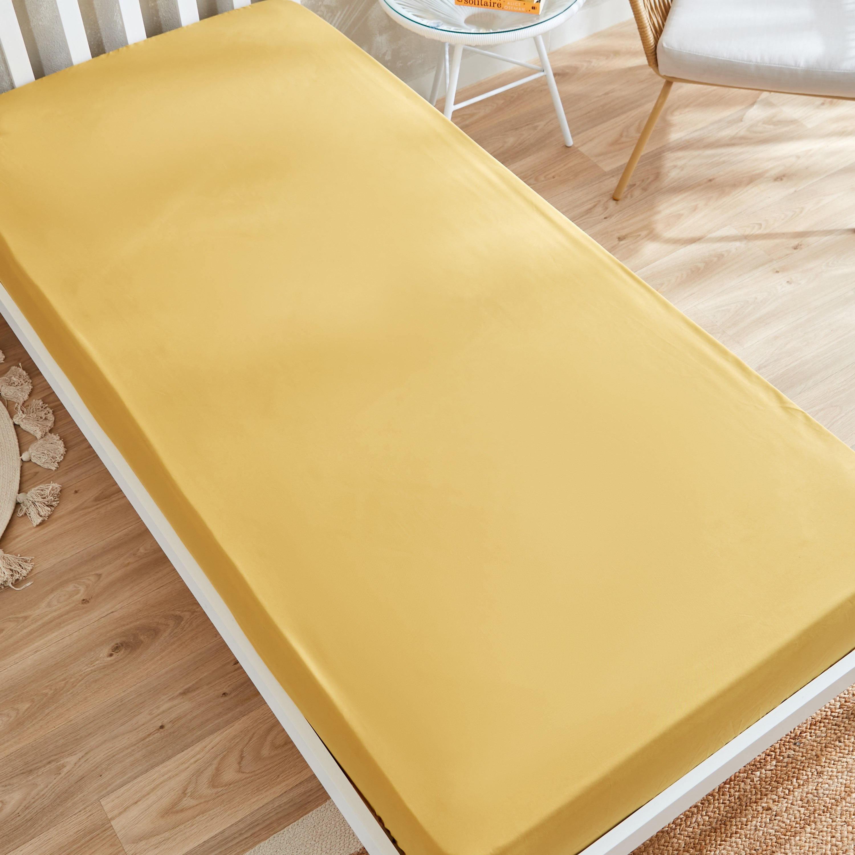 شرشف مطاطي مزدوج سادة من الألياف الدقيقة من ديربي - 120x200+25 سم-hbxhomeware-hbxbedroom-image-4